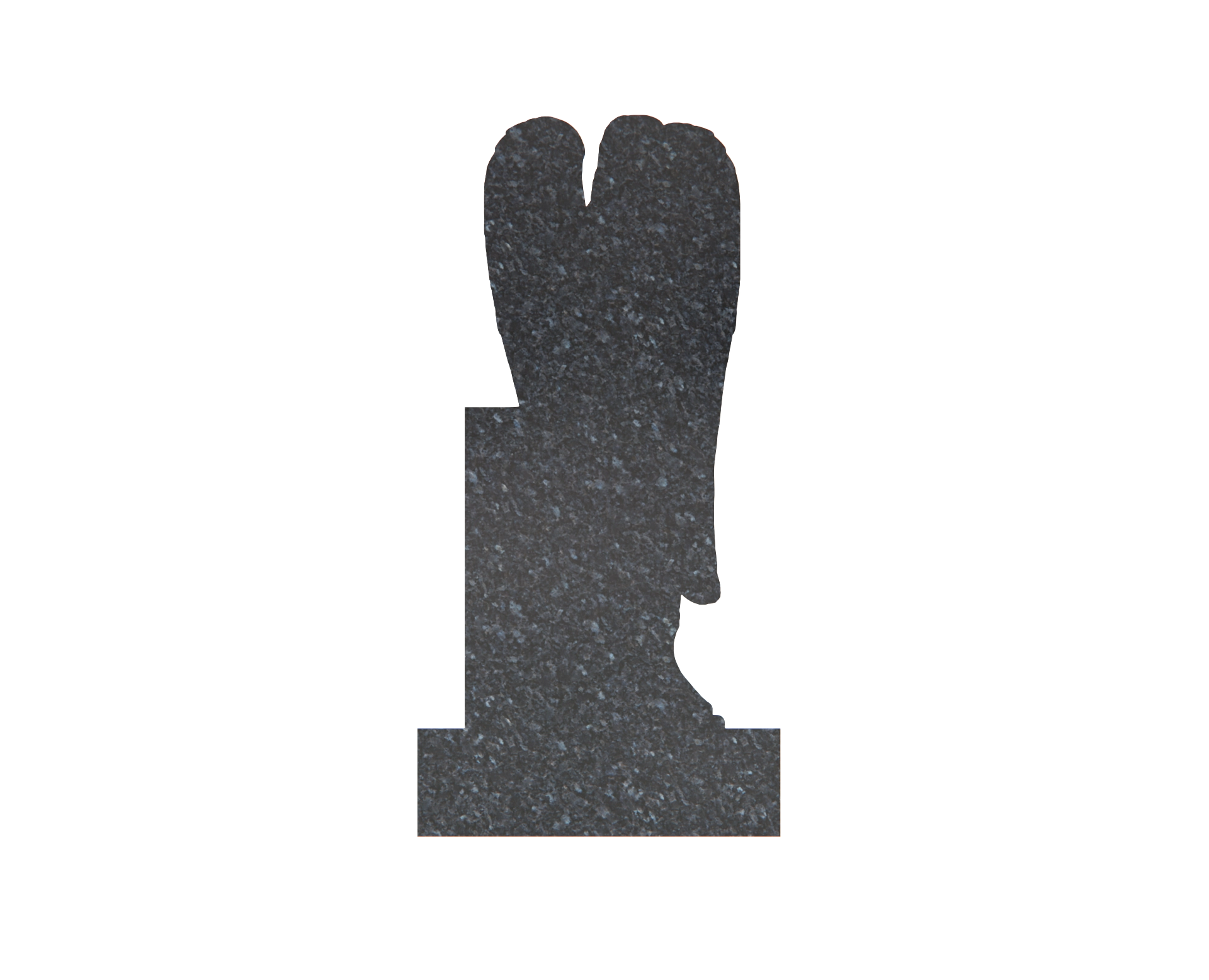 Luxury Upright Granite Headstone — Standing Angel & Stepped Tablet view 2