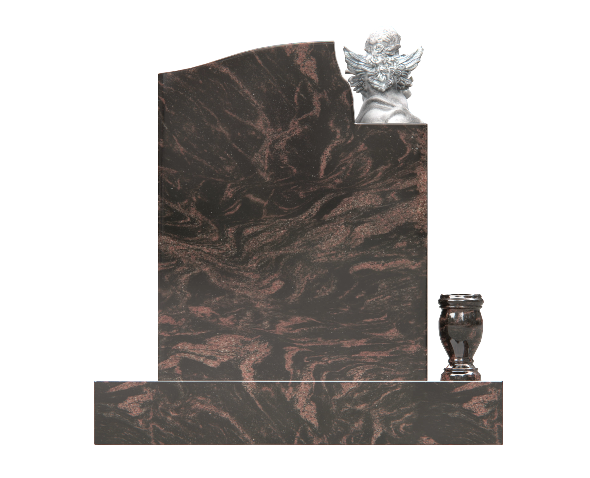 Luxury Upright Granite Monument — Angel & Night Sky view 2