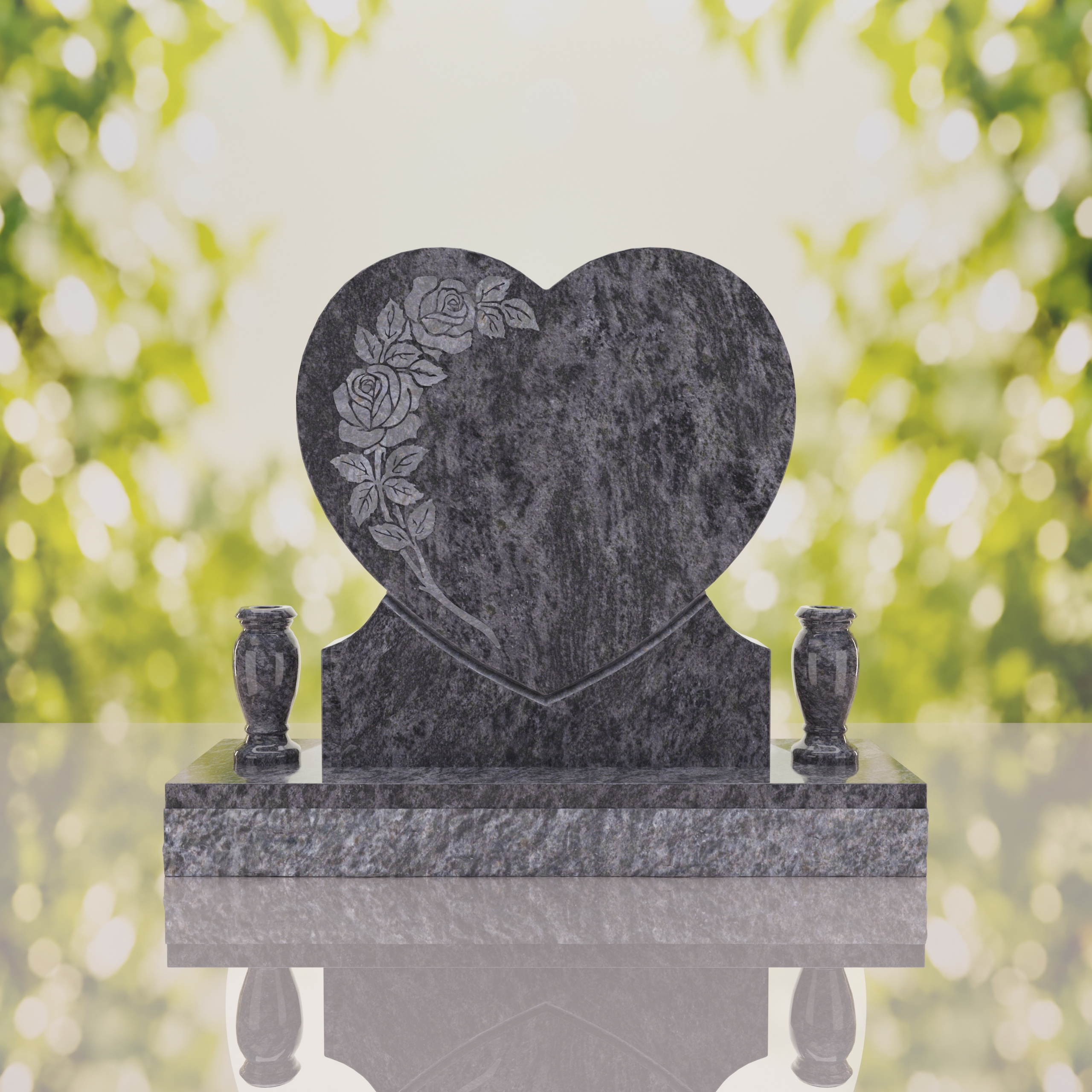 Rose Heart Headstone thumbnail 3