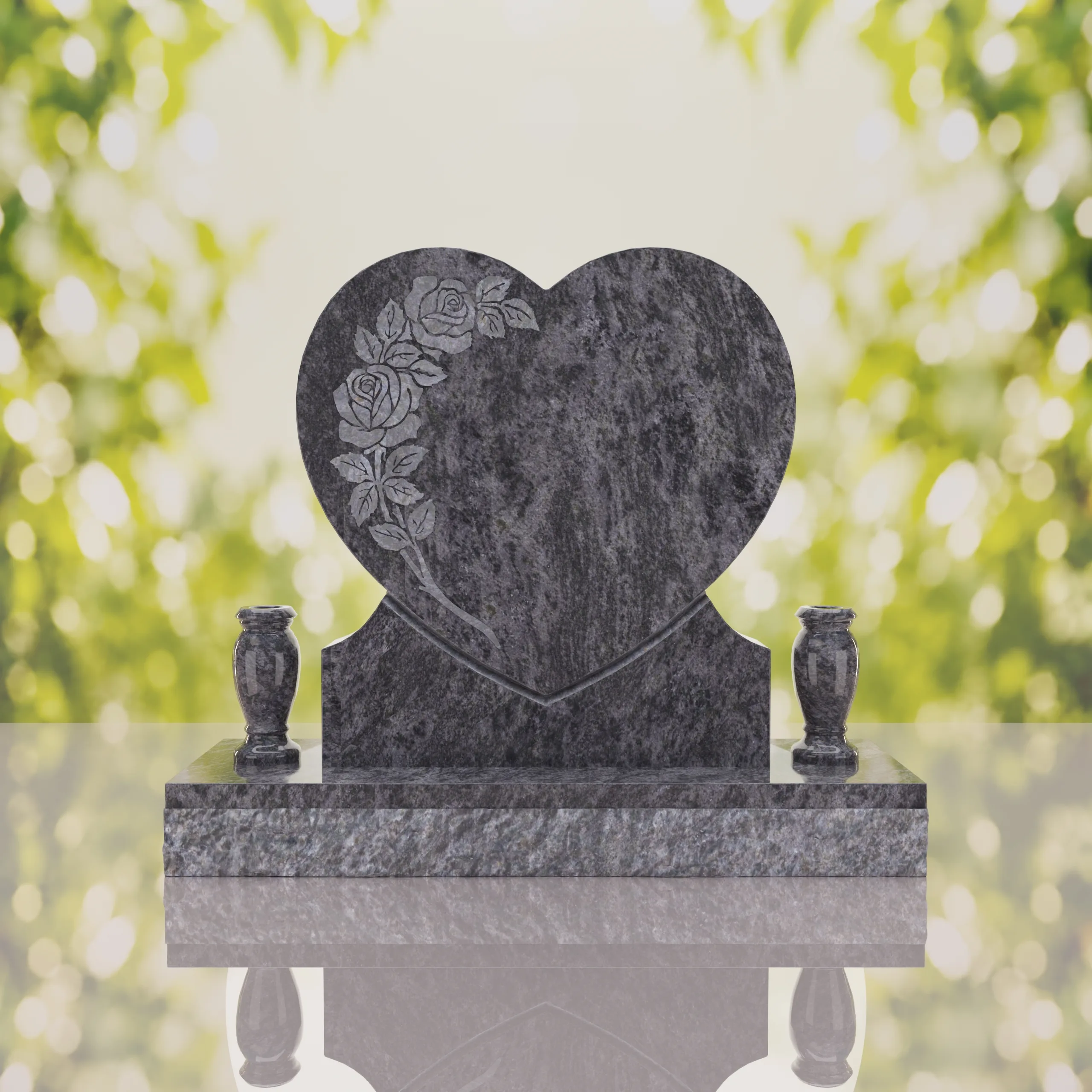 Rose Heart Headstone thumbnail 3