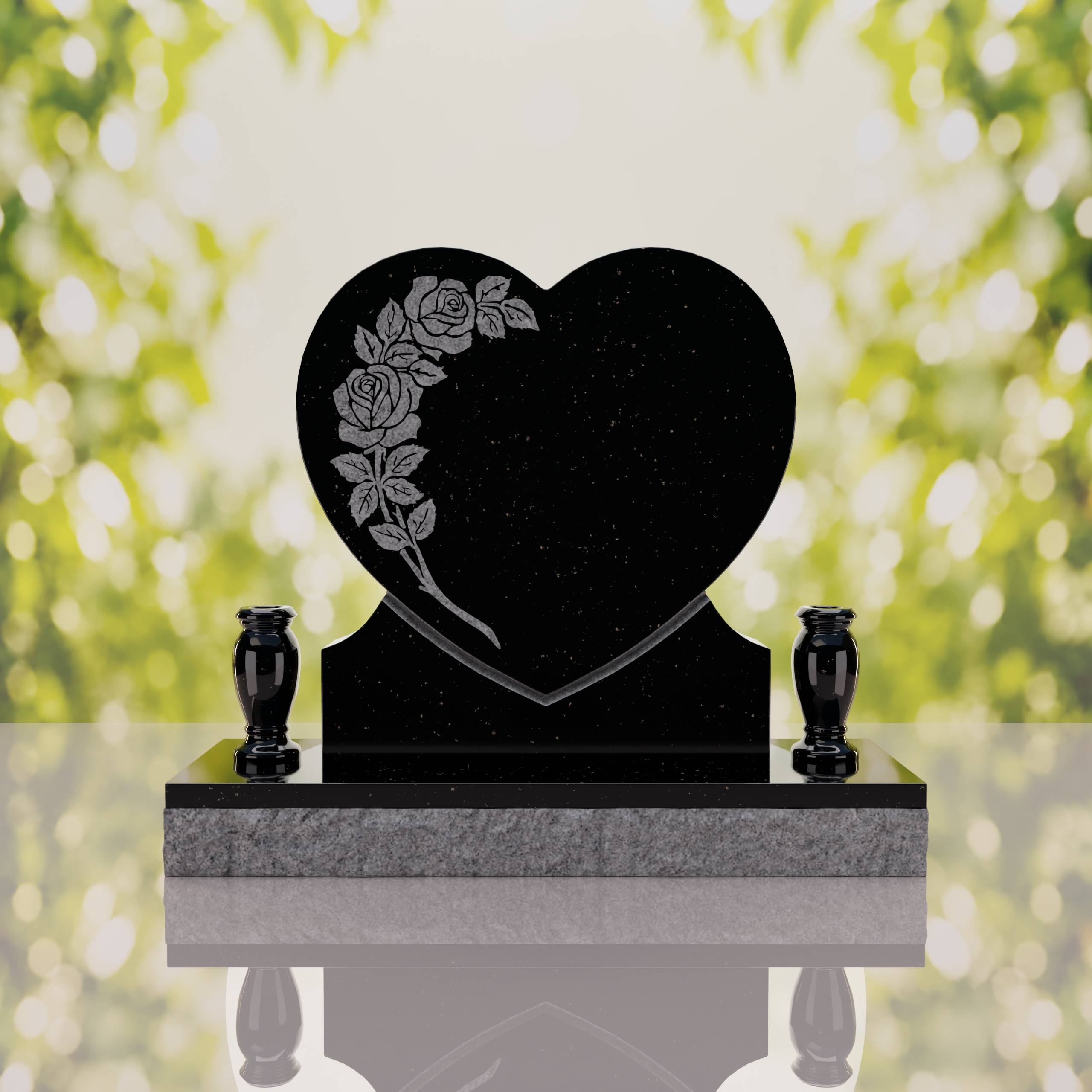 Rose Heart Headstone thumbnail 5