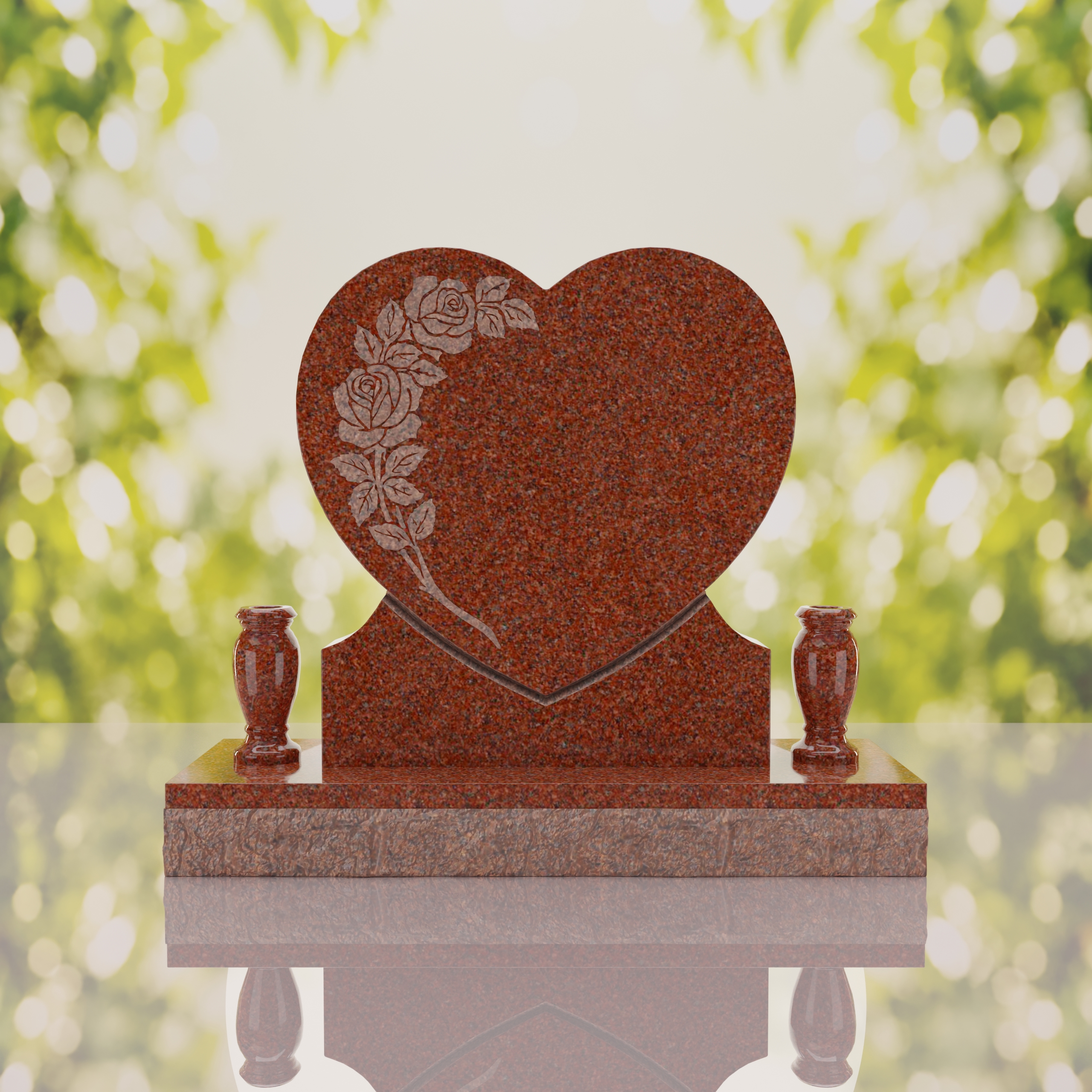 Rose Heart Headstone thumbnail 11