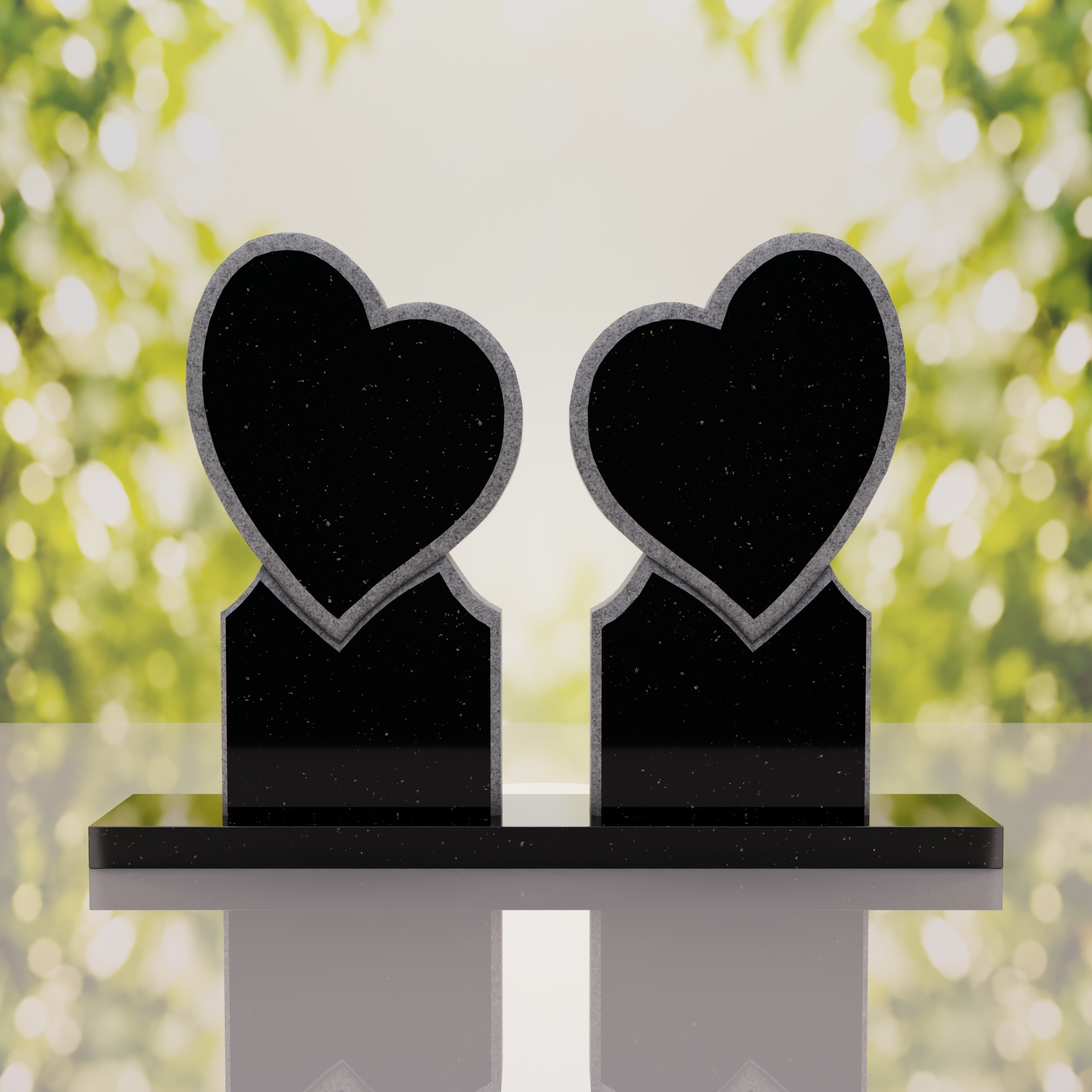 Double Heart Companion Headstone thumbnail 5
