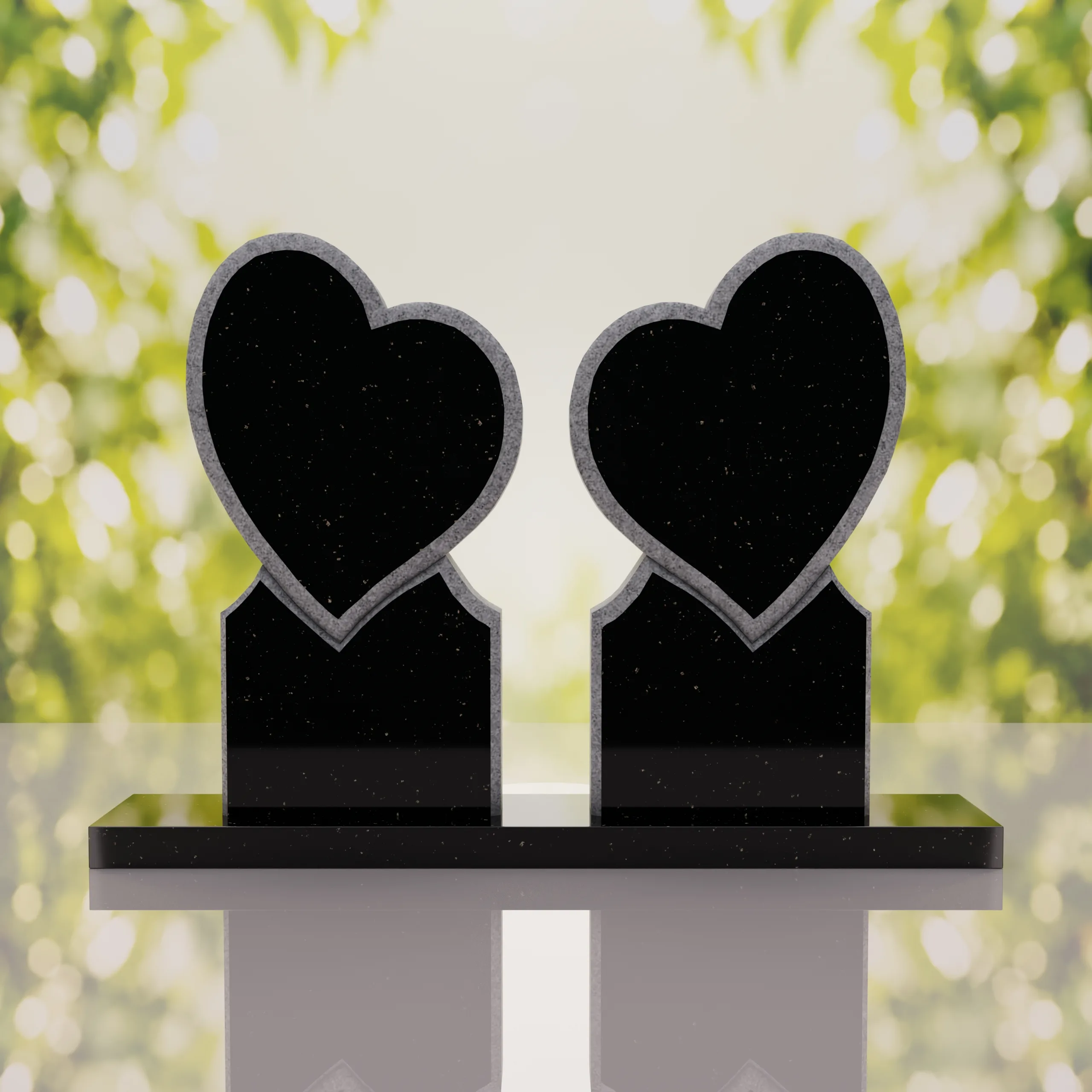 Double Heart Companion Headstone thumbnail 5