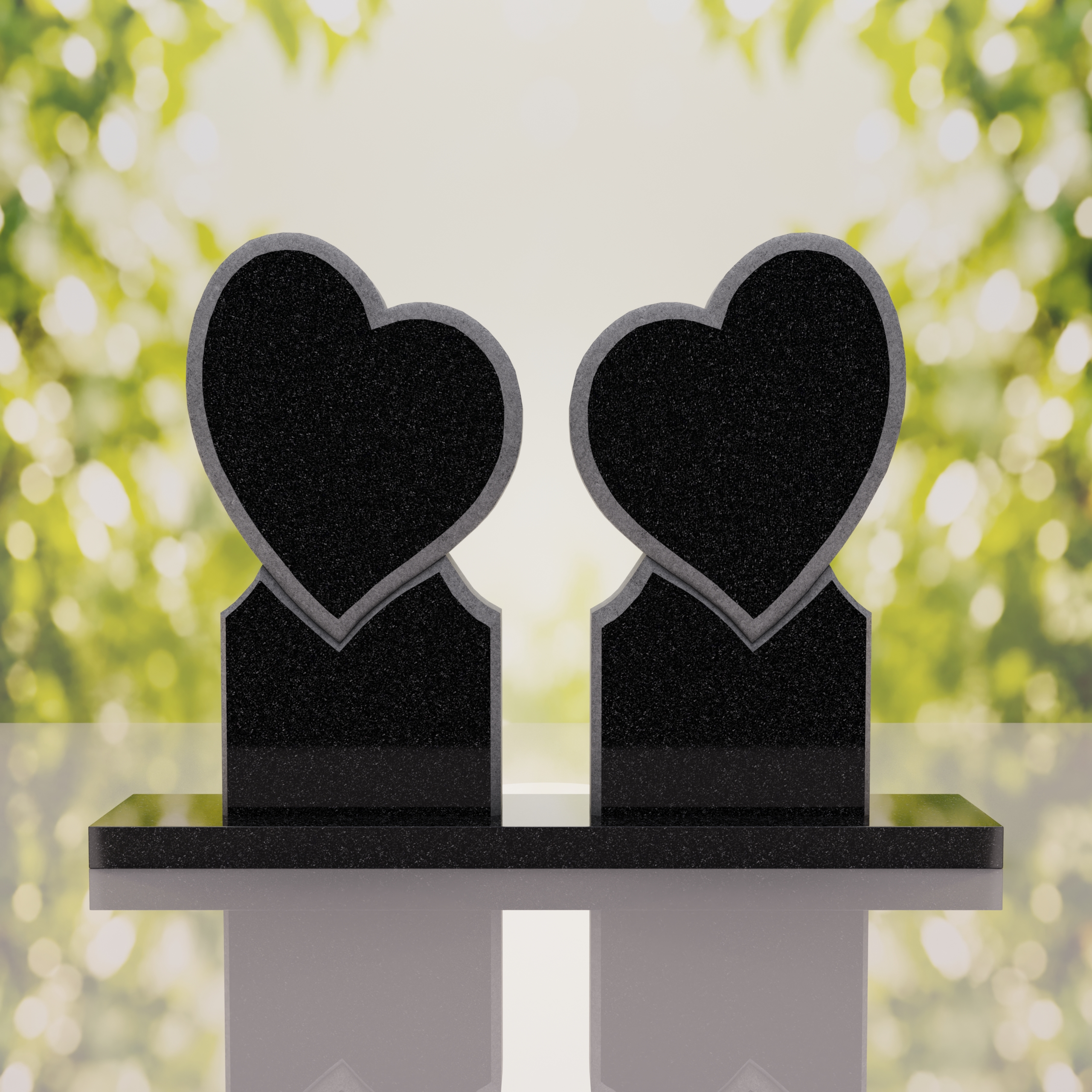 Double Heart Companion Headstone thumbnail 11