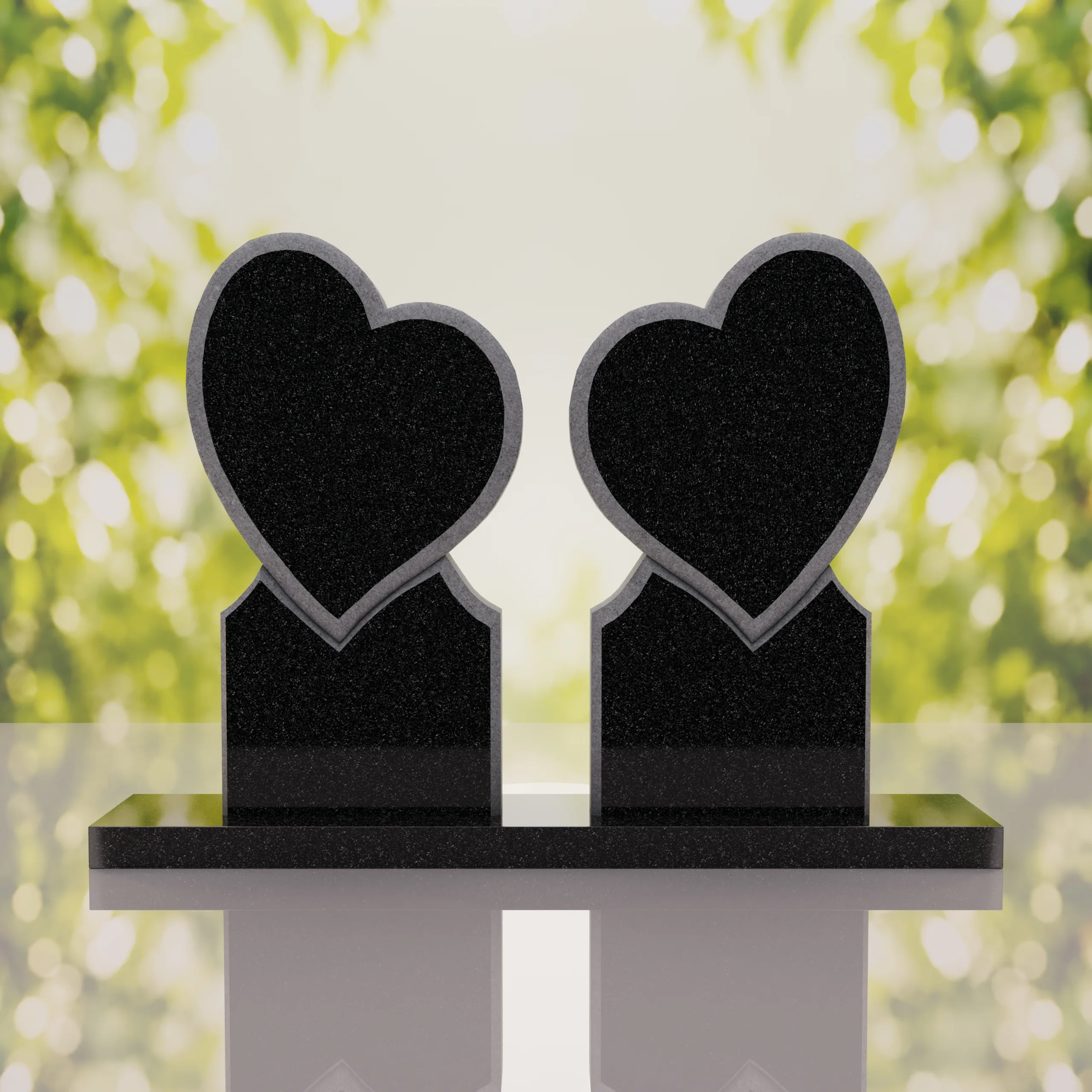 Double Heart Companion Headstone thumbnail 11
