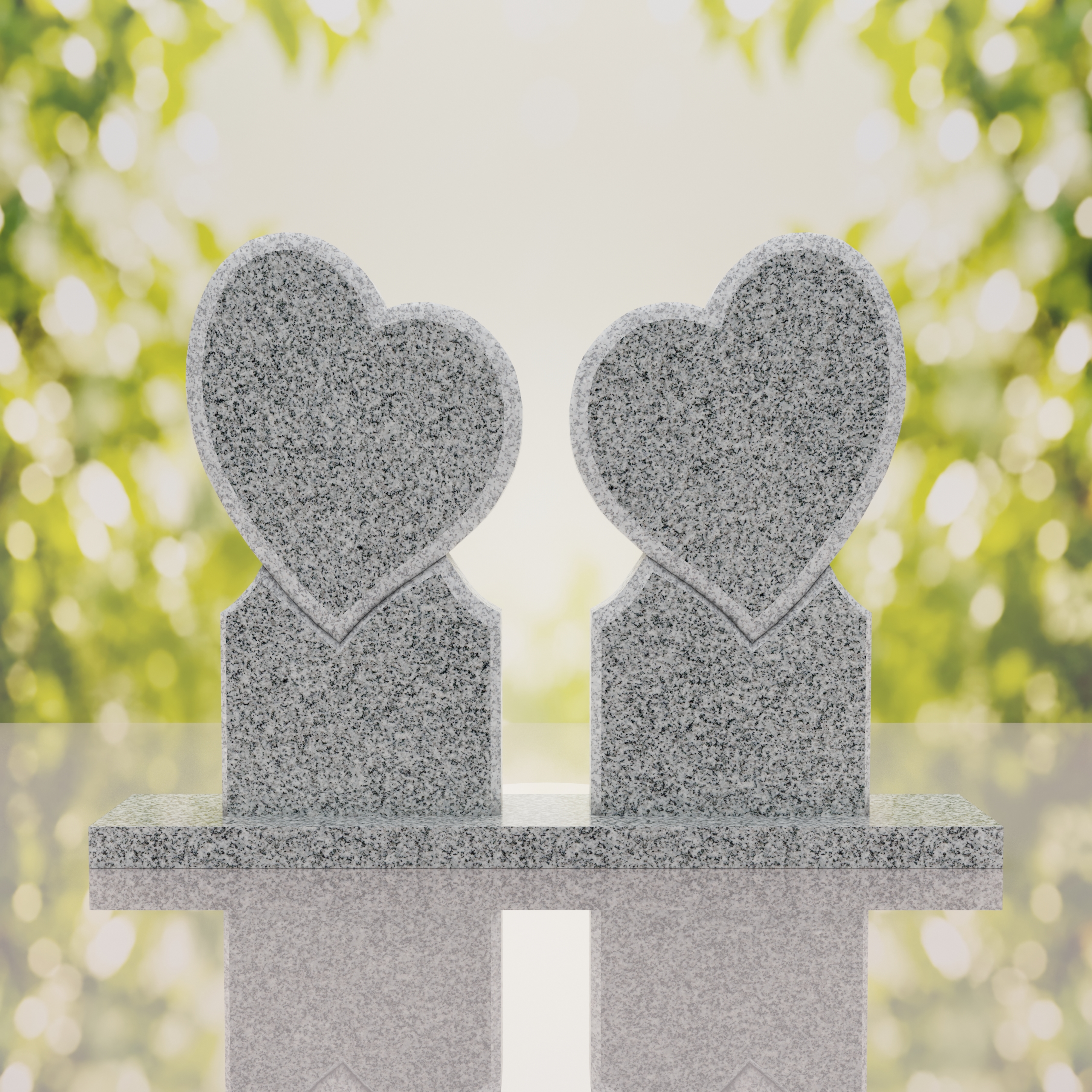 Double Heart Companion Headstone thumbnail 8
