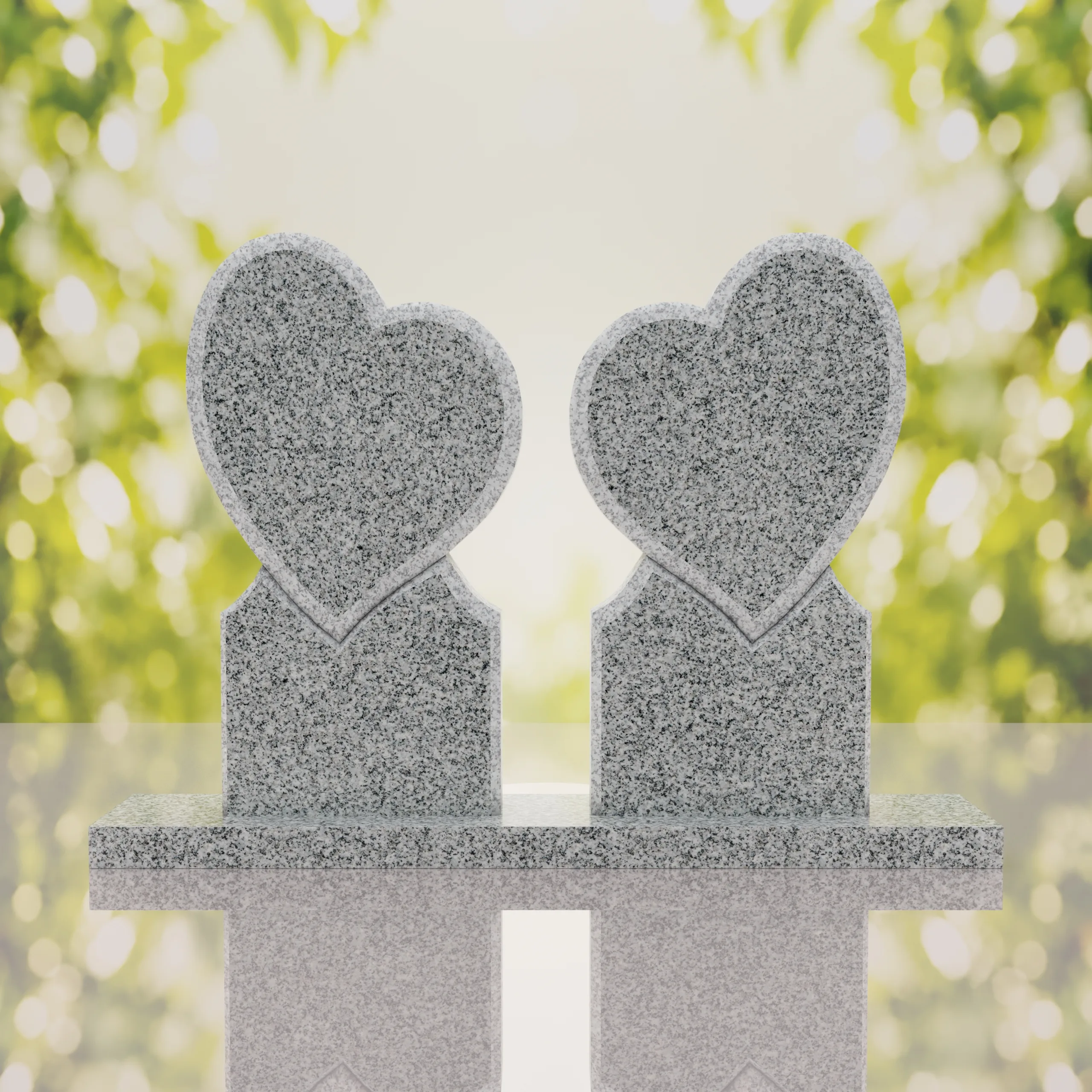 Double Heart Companion Headstone thumbnail 8