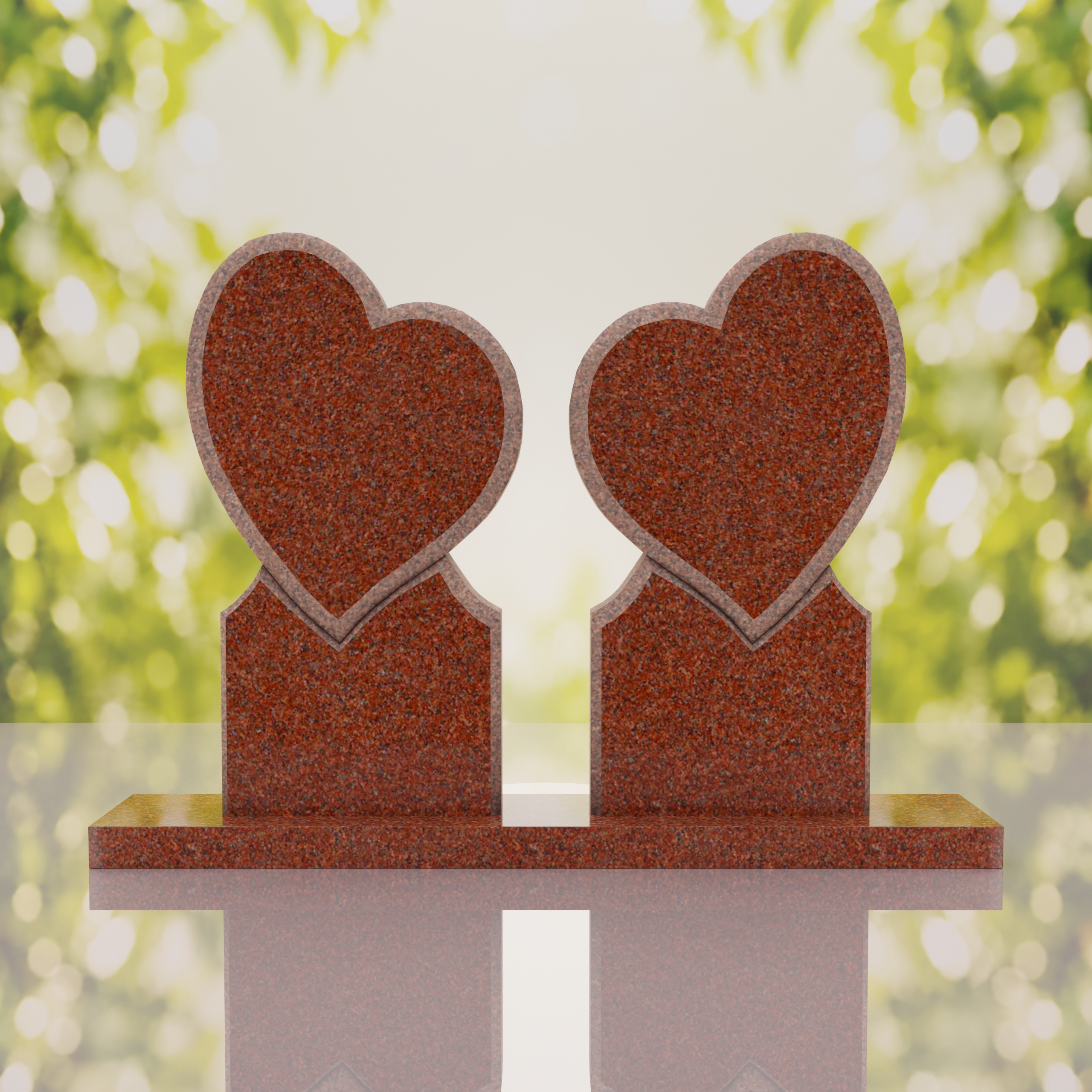 Double Heart Companion Headstone thumbnail 14