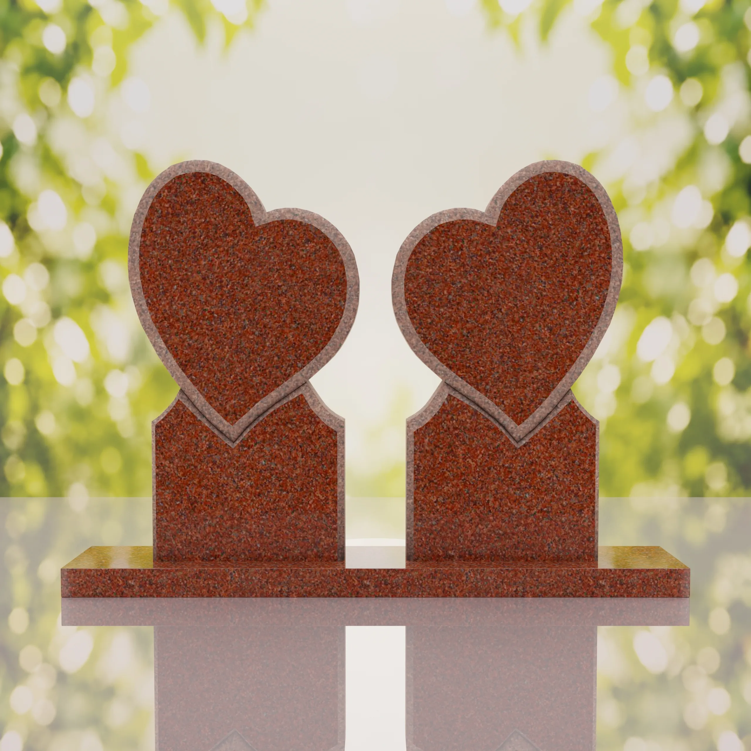 Double Heart Companion Headstone thumbnail 14