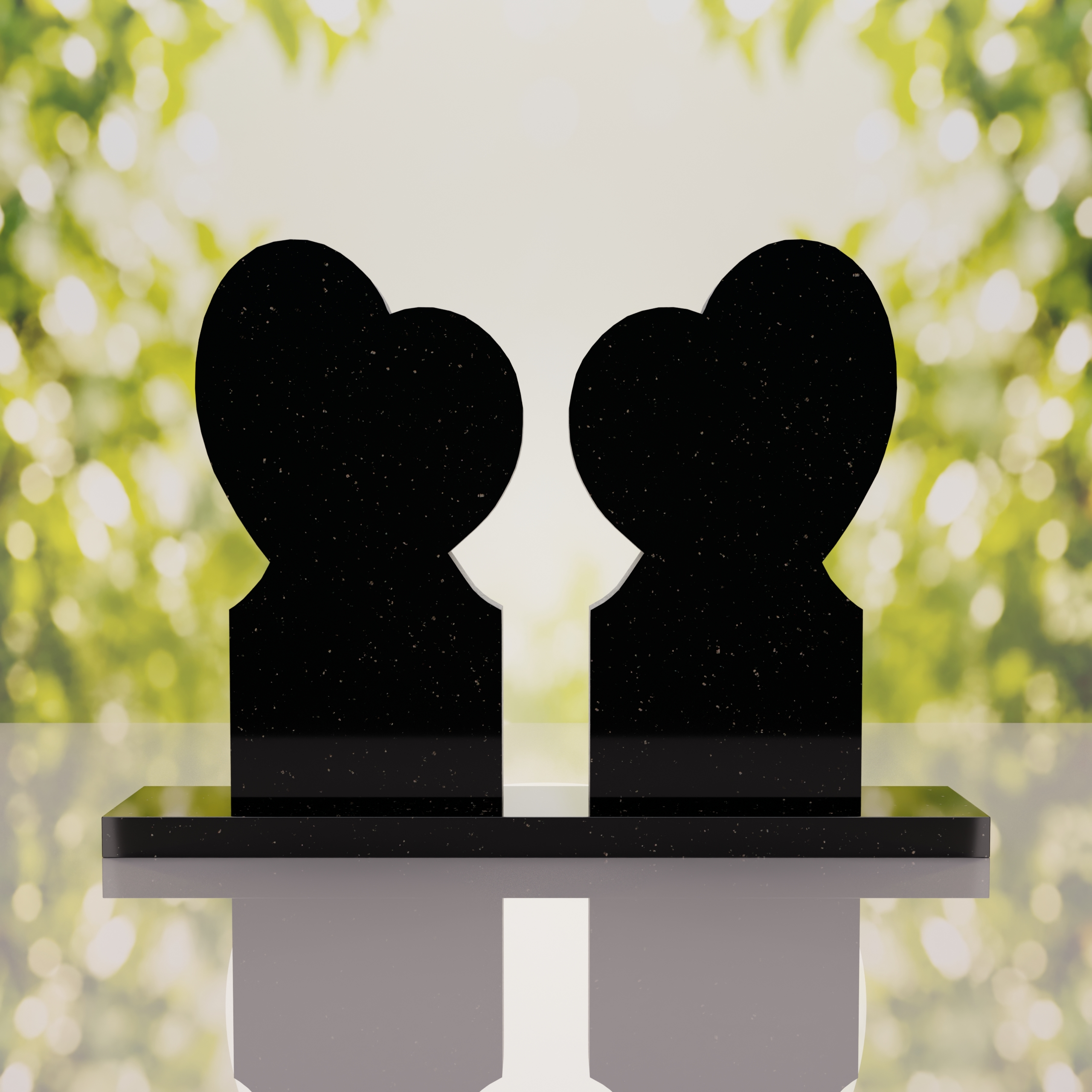 Double Heart Companion Headstone thumbnail 6