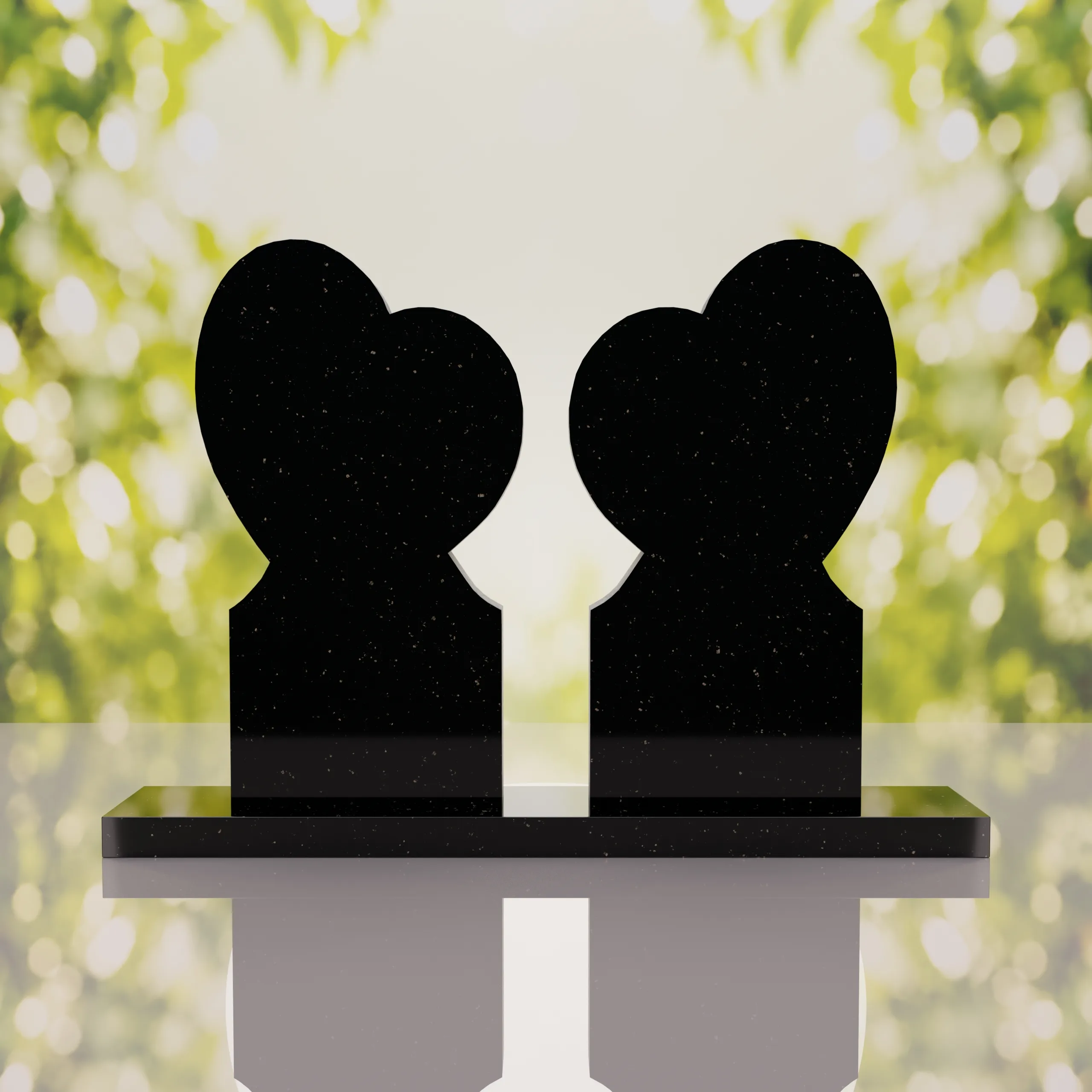 Double Heart Companion Headstone thumbnail 6