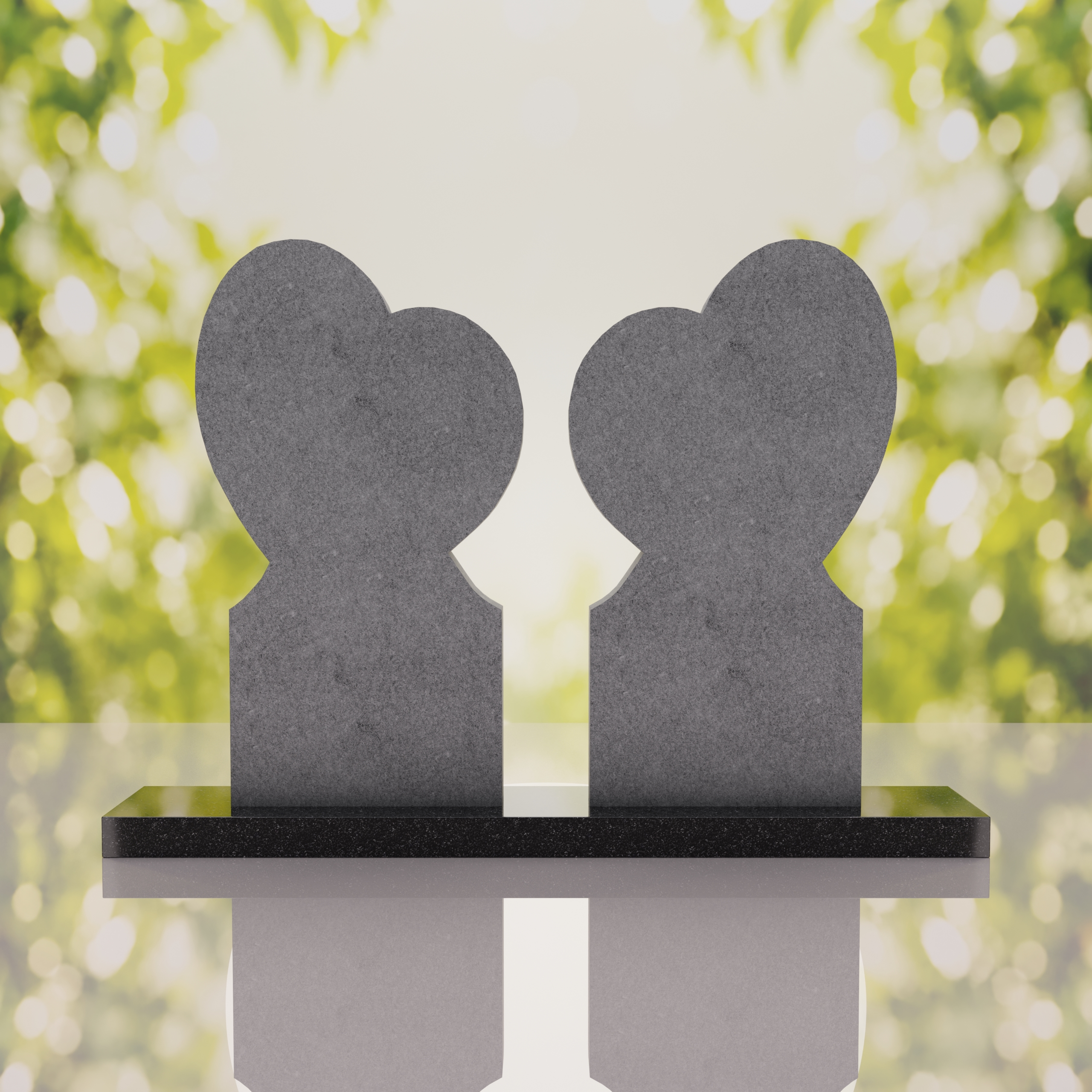 Double Heart Companion Headstone thumbnail 12
