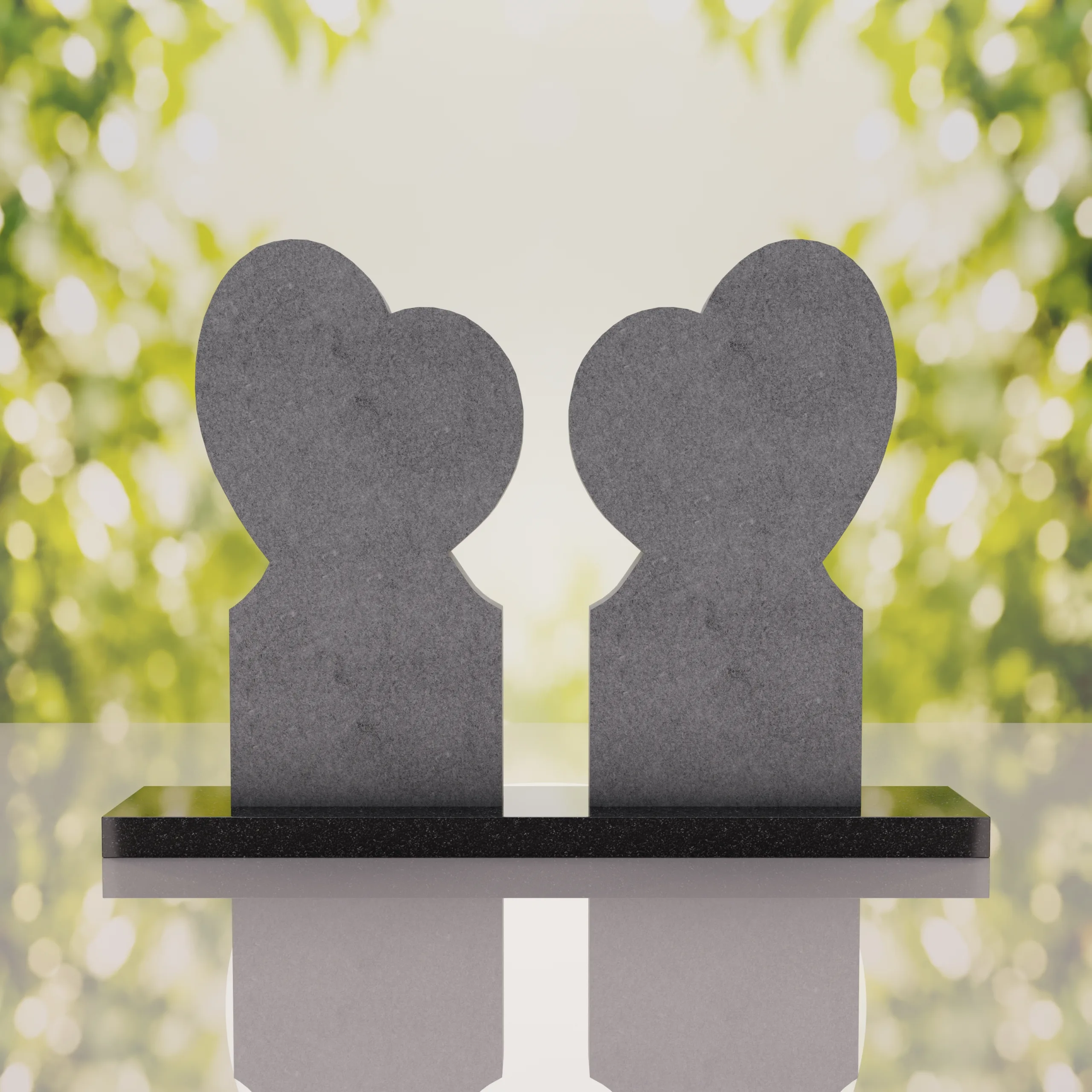 Double Heart Companion Headstone thumbnail 12