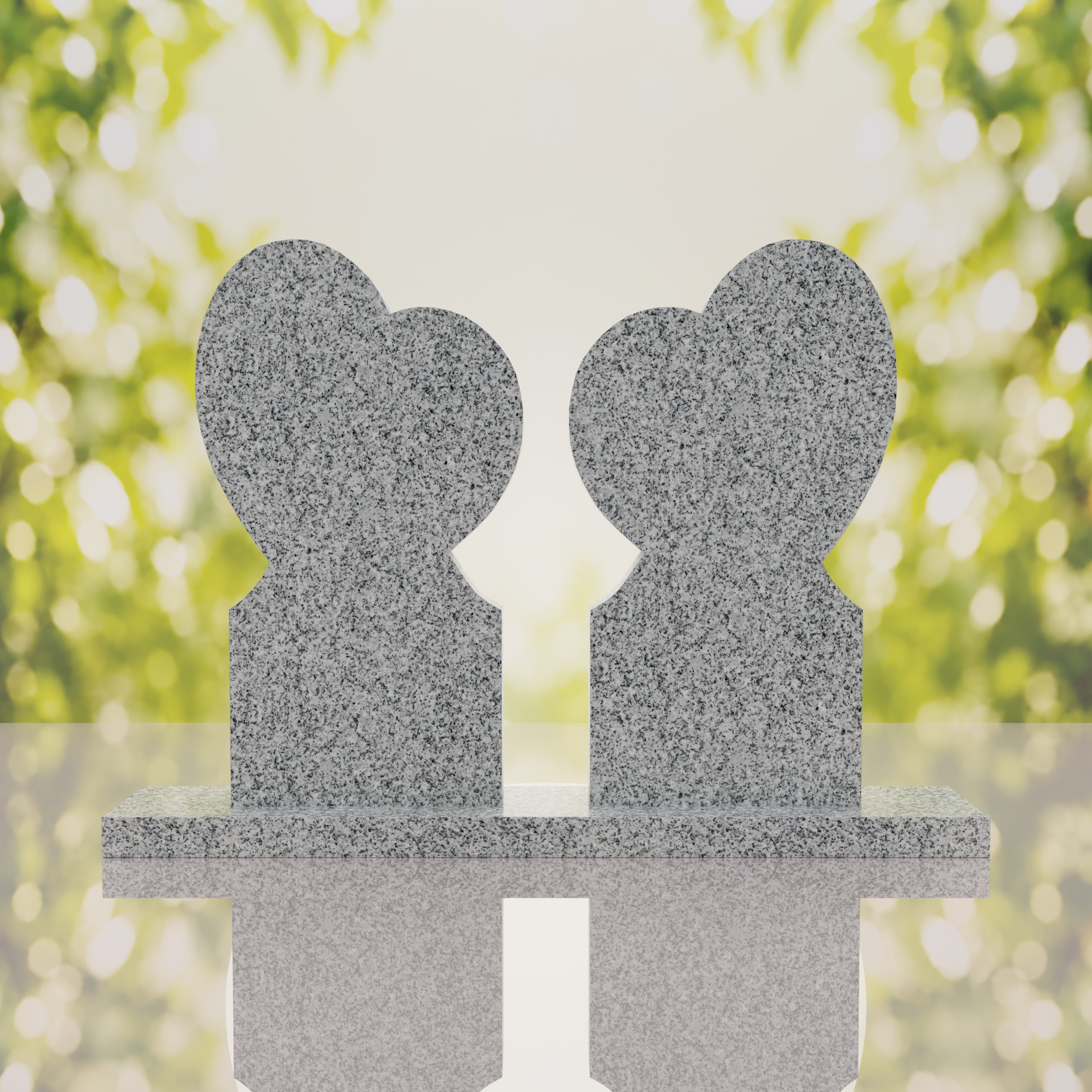Double Heart Companion Headstone thumbnail 9