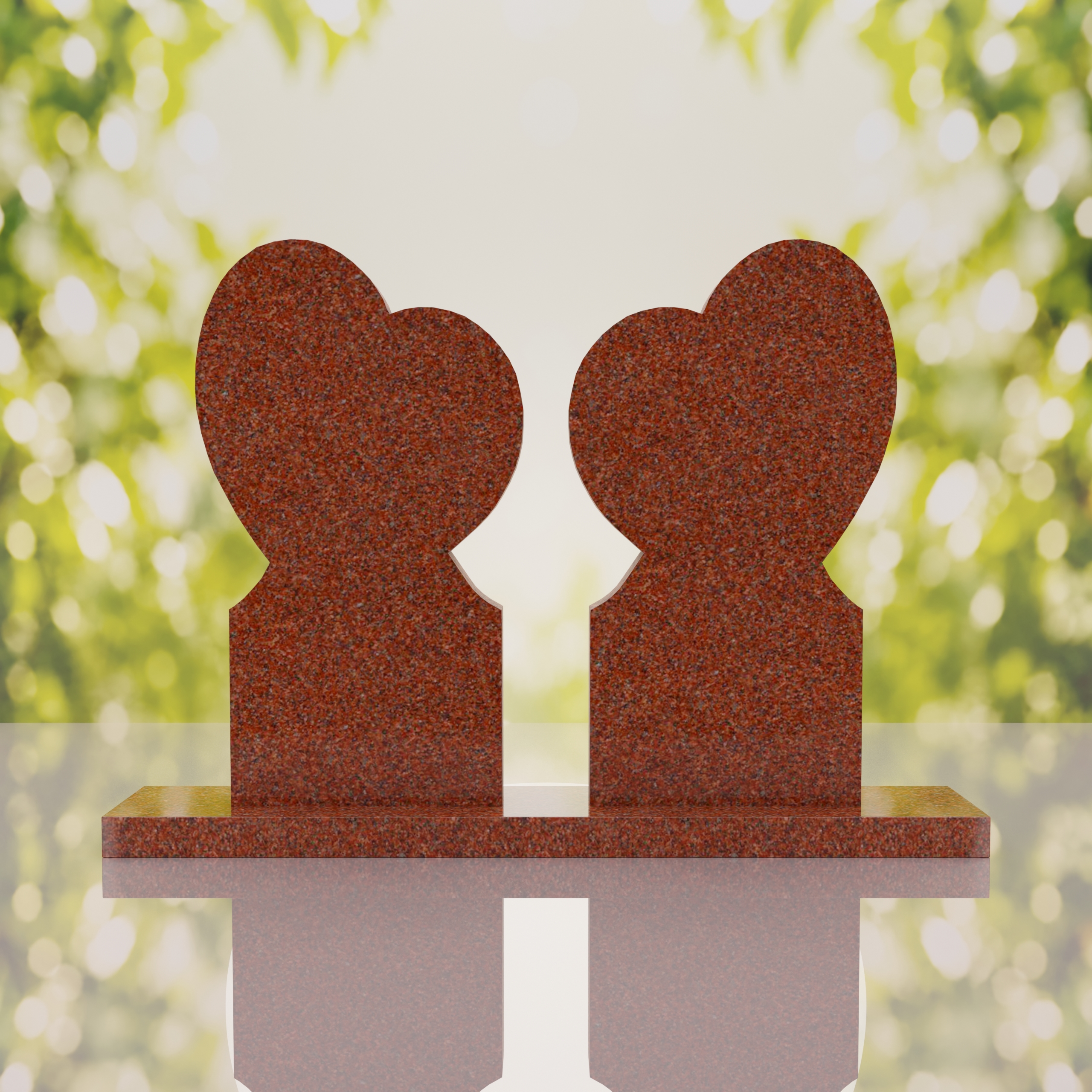 Double Heart Companion Headstone thumbnail 15