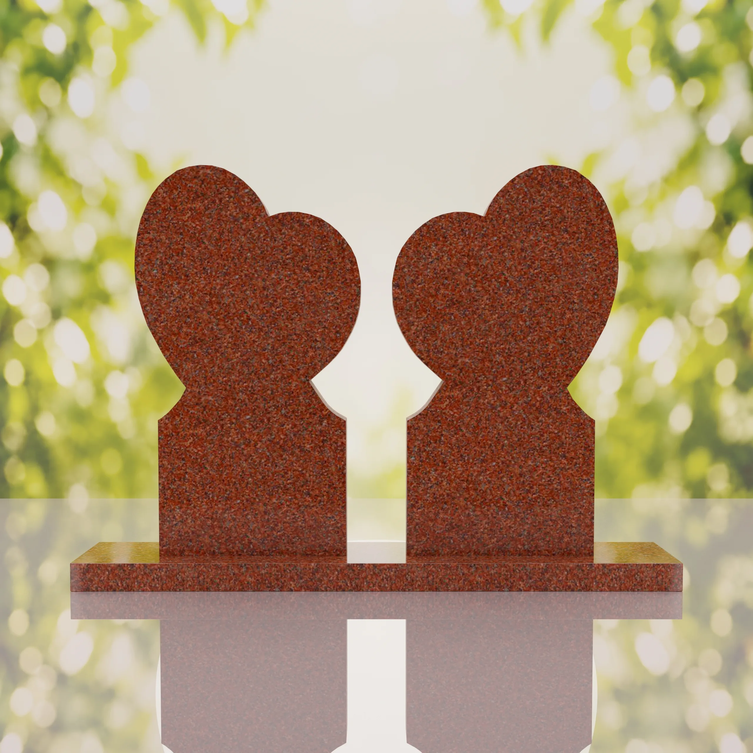 Double Heart Companion Headstone thumbnail 15