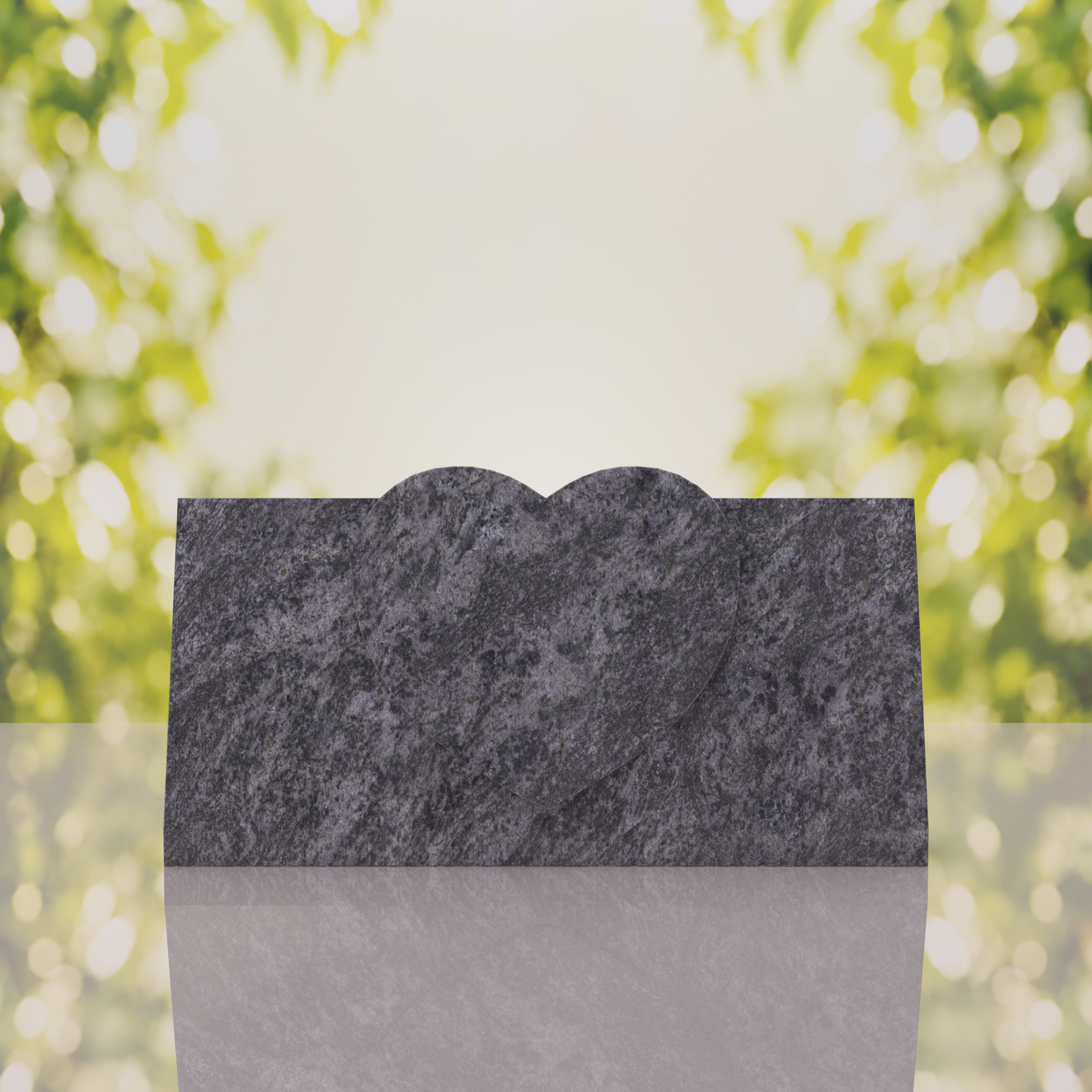 Companion Slant Granite Headstone with Raised Heart Accent thumbnail 3