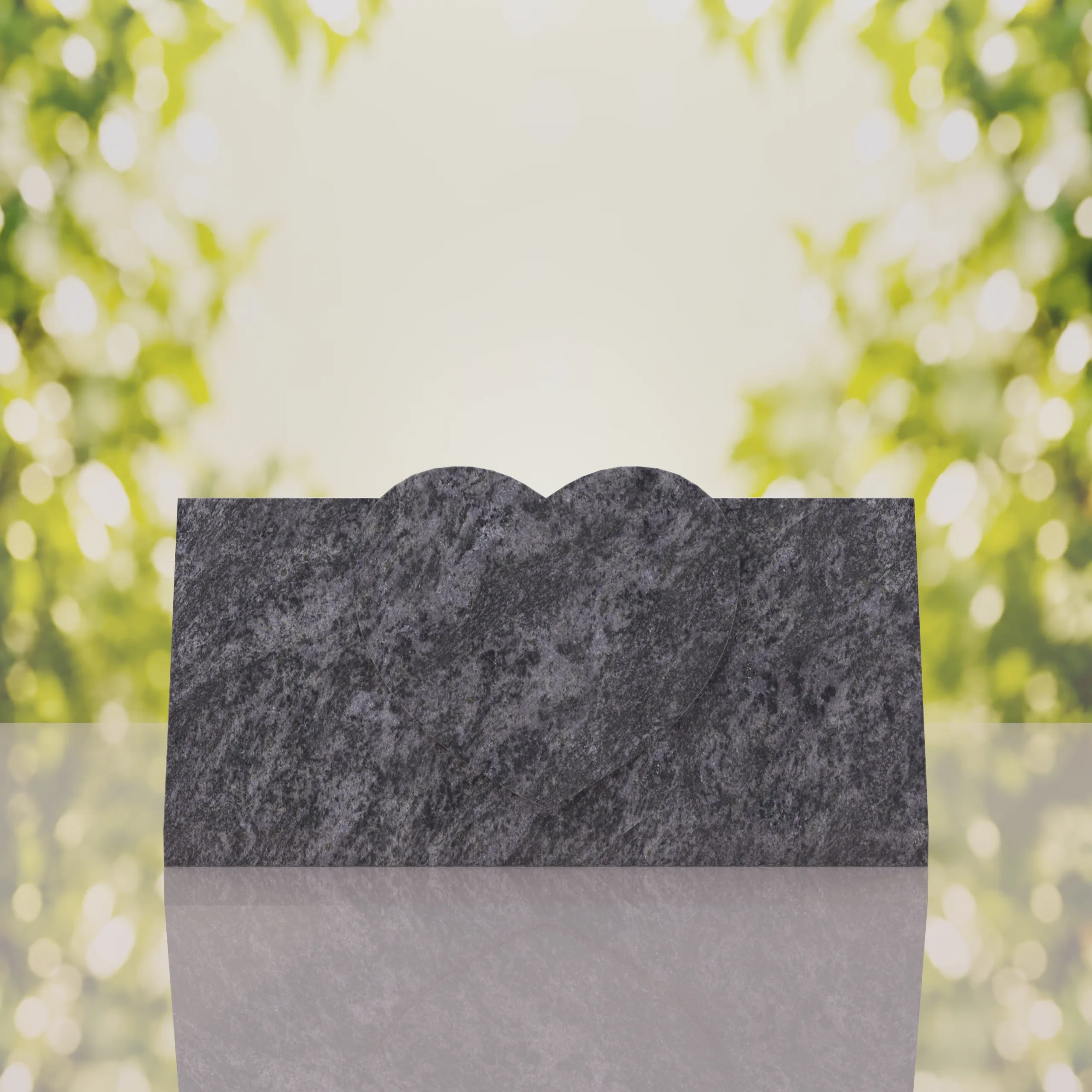 Companion Slant Granite Headstone with Raised Heart Accent thumbnail 3
