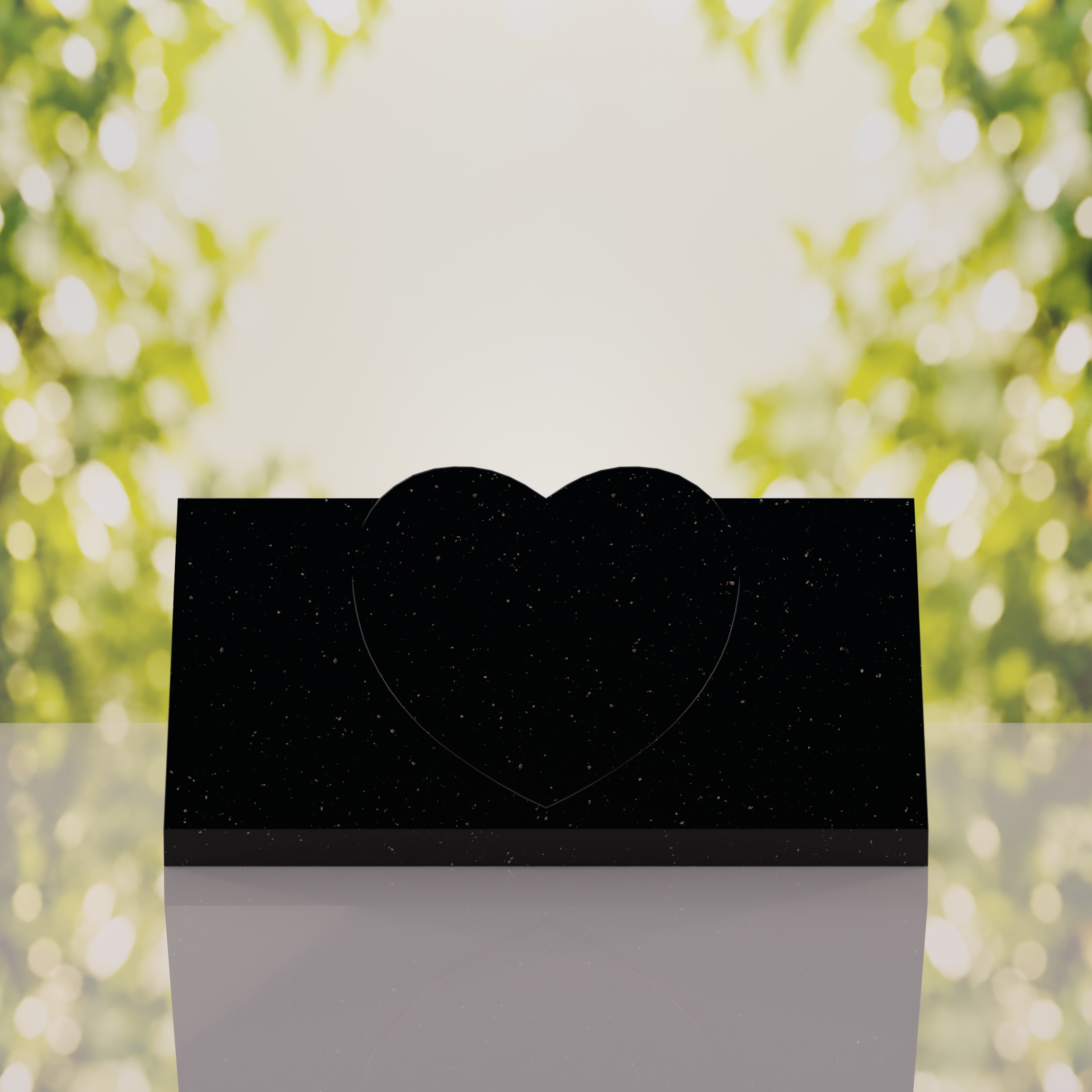 Companion Slant Granite Headstone with Raised Heart Accent thumbnail 5