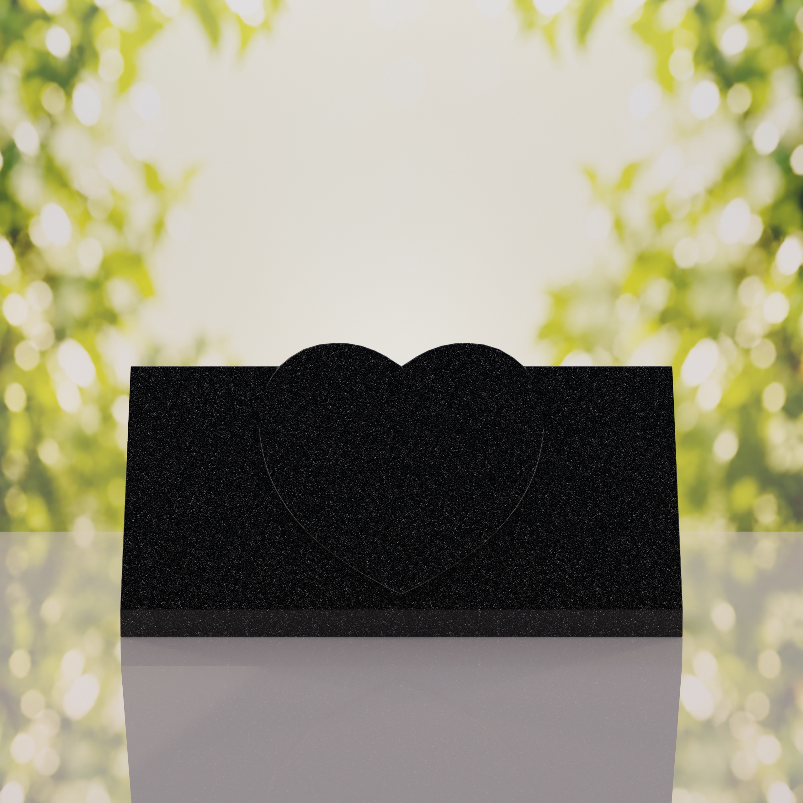Companion Slant Granite Headstone with Raised Heart Accent thumbnail 11