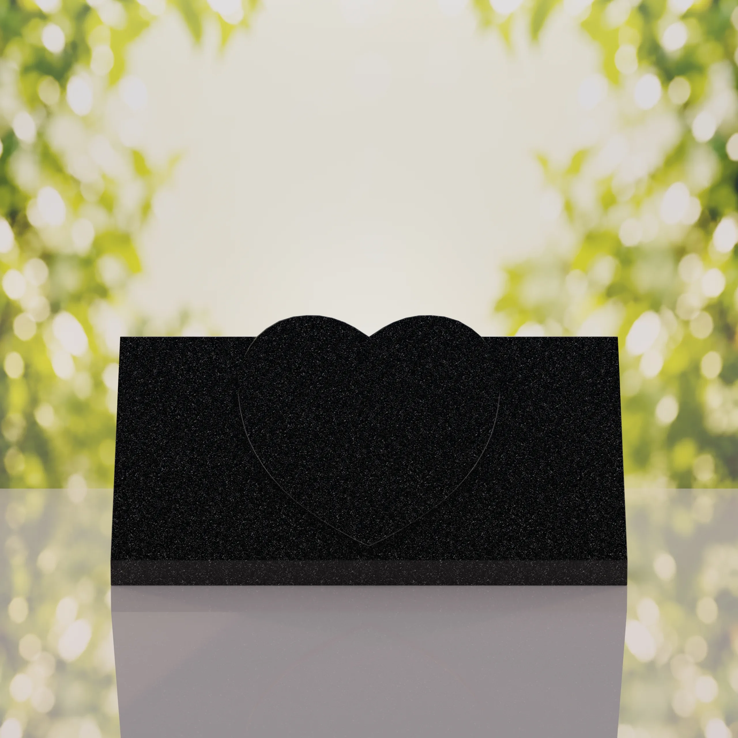Companion Slant Granite Headstone with Raised Heart Accent thumbnail 11