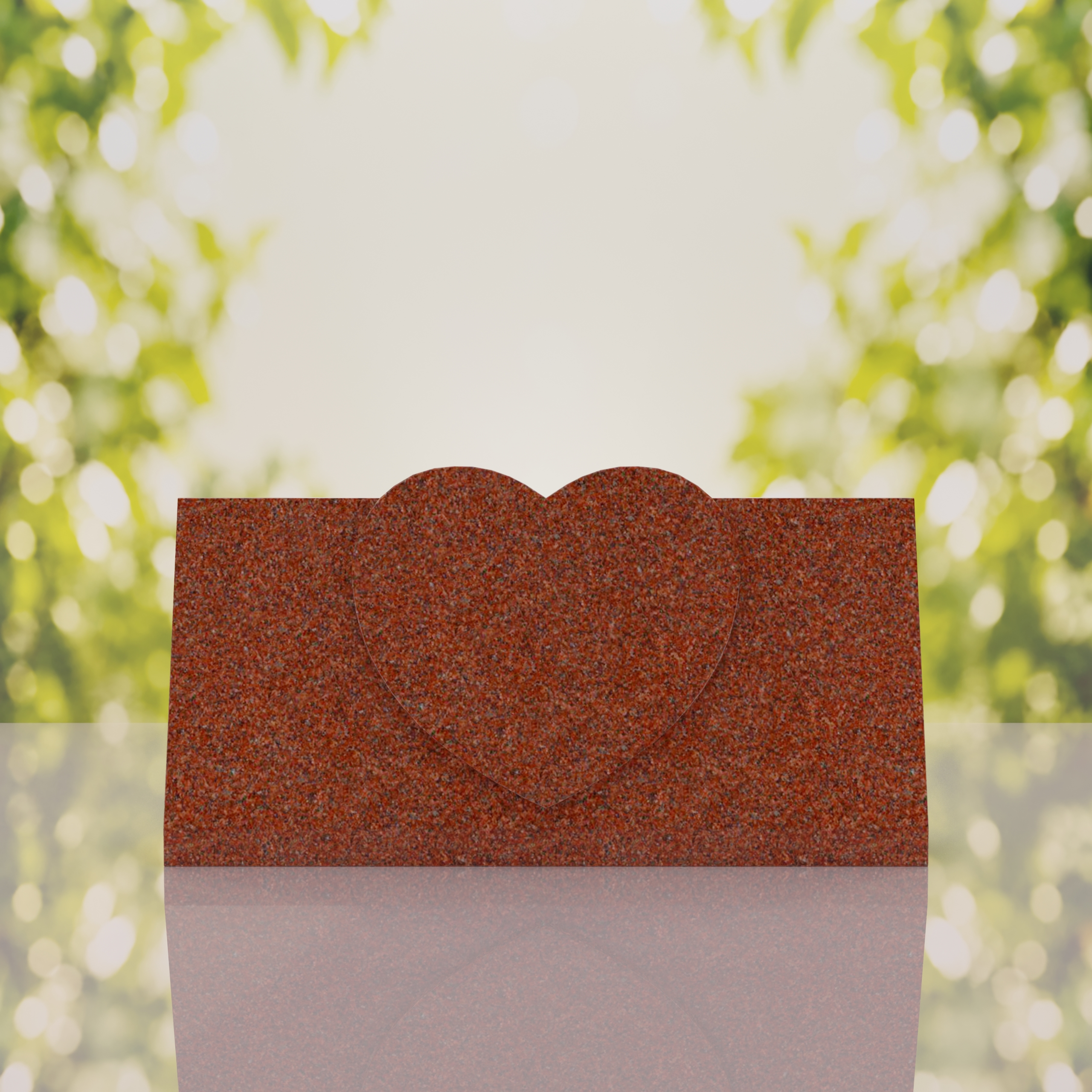 Companion Slant Granite Headstone with Raised Heart Accent thumbnail 14