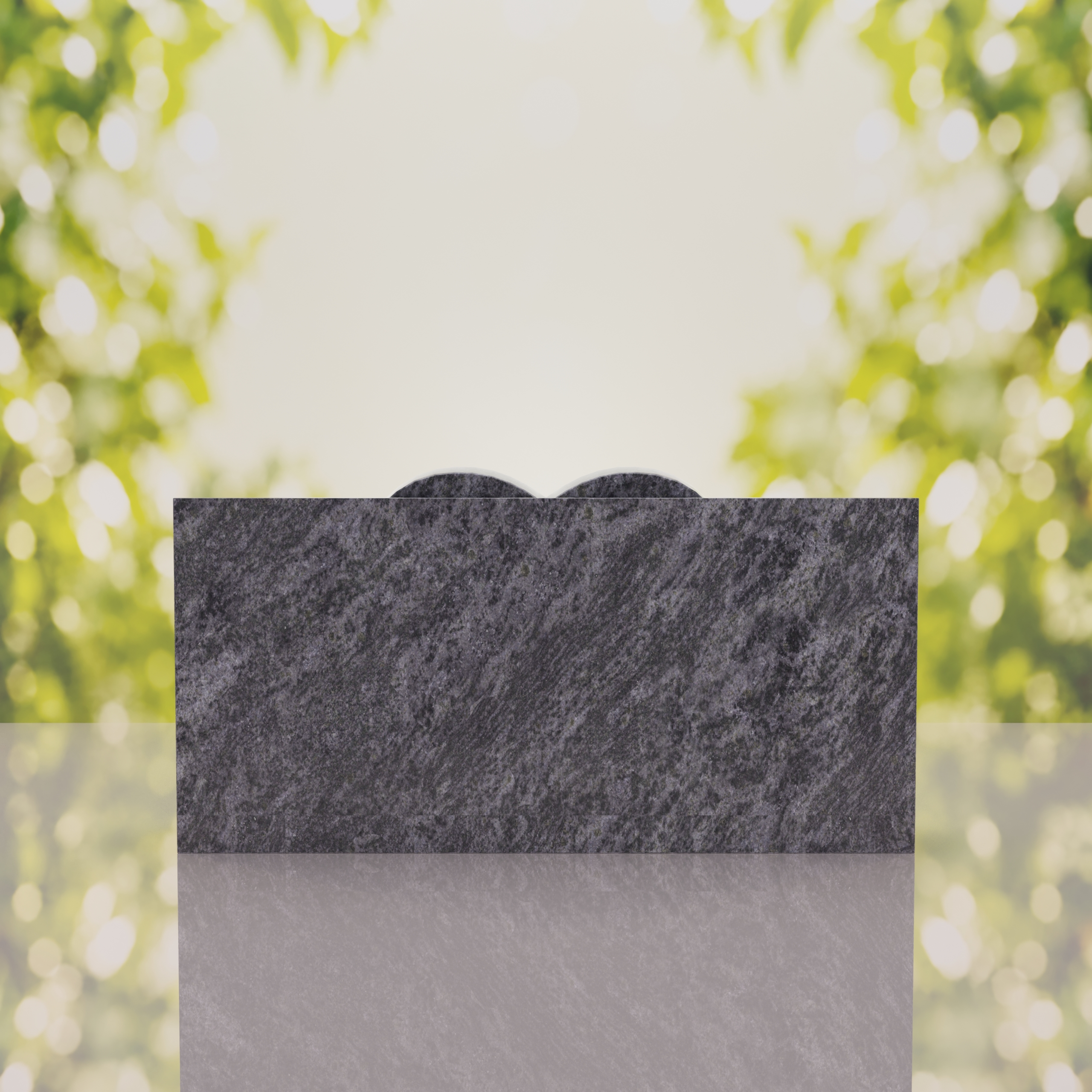 Companion Slant Granite Headstone with Raised Heart Accent thumbnail 4