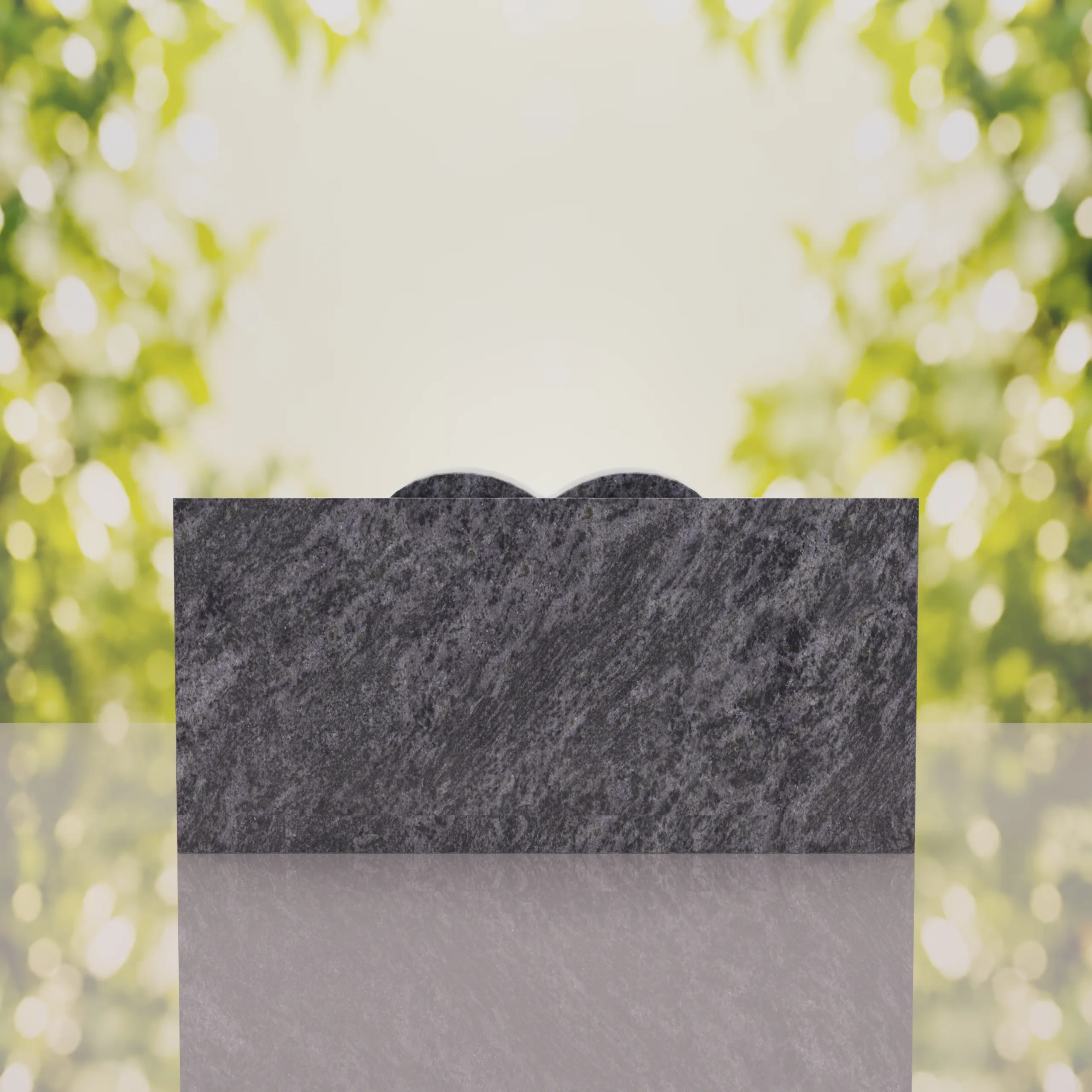 Companion Slant Granite Headstone with Raised Heart Accent thumbnail 4