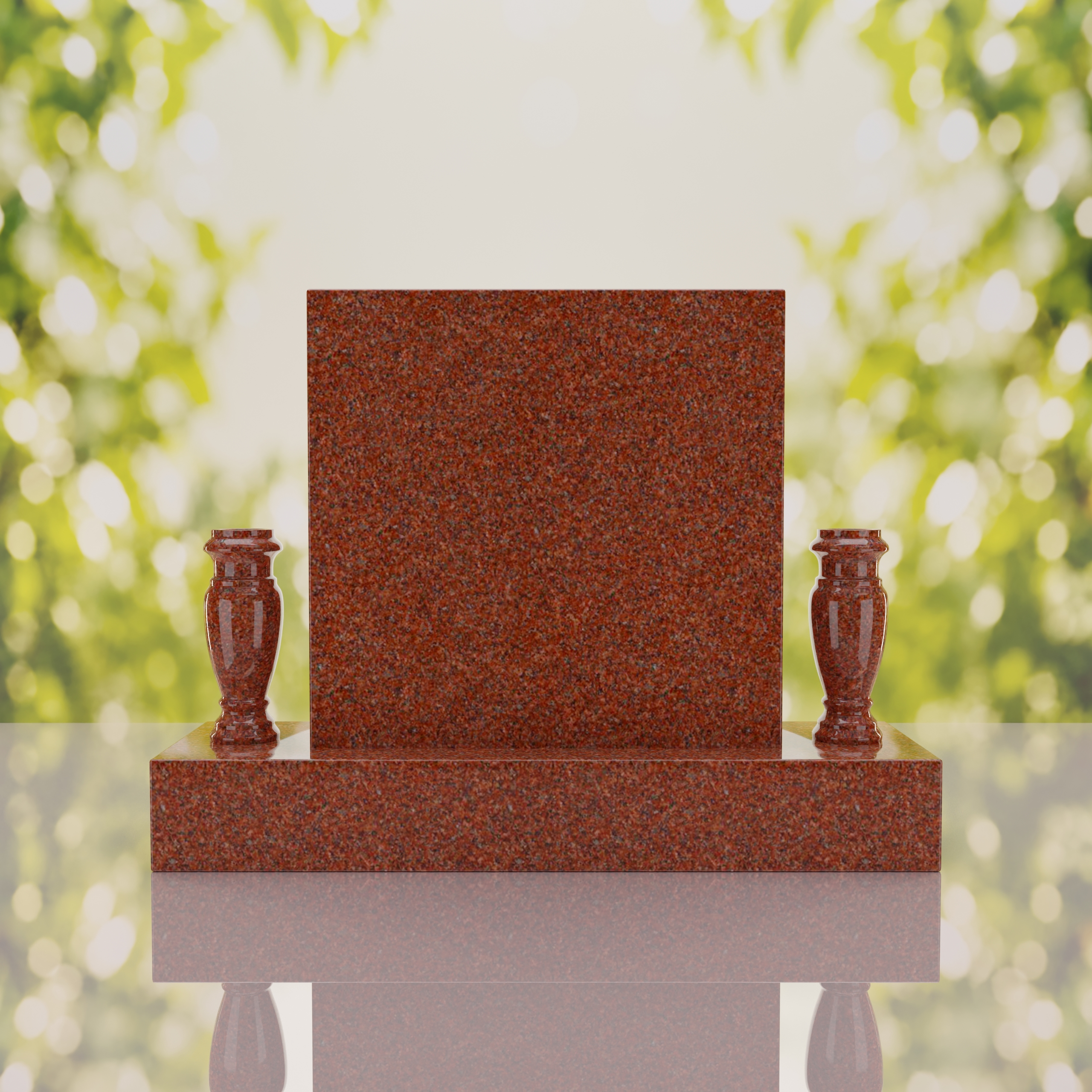 Square Upright Headstone with Vases thumbnail 15