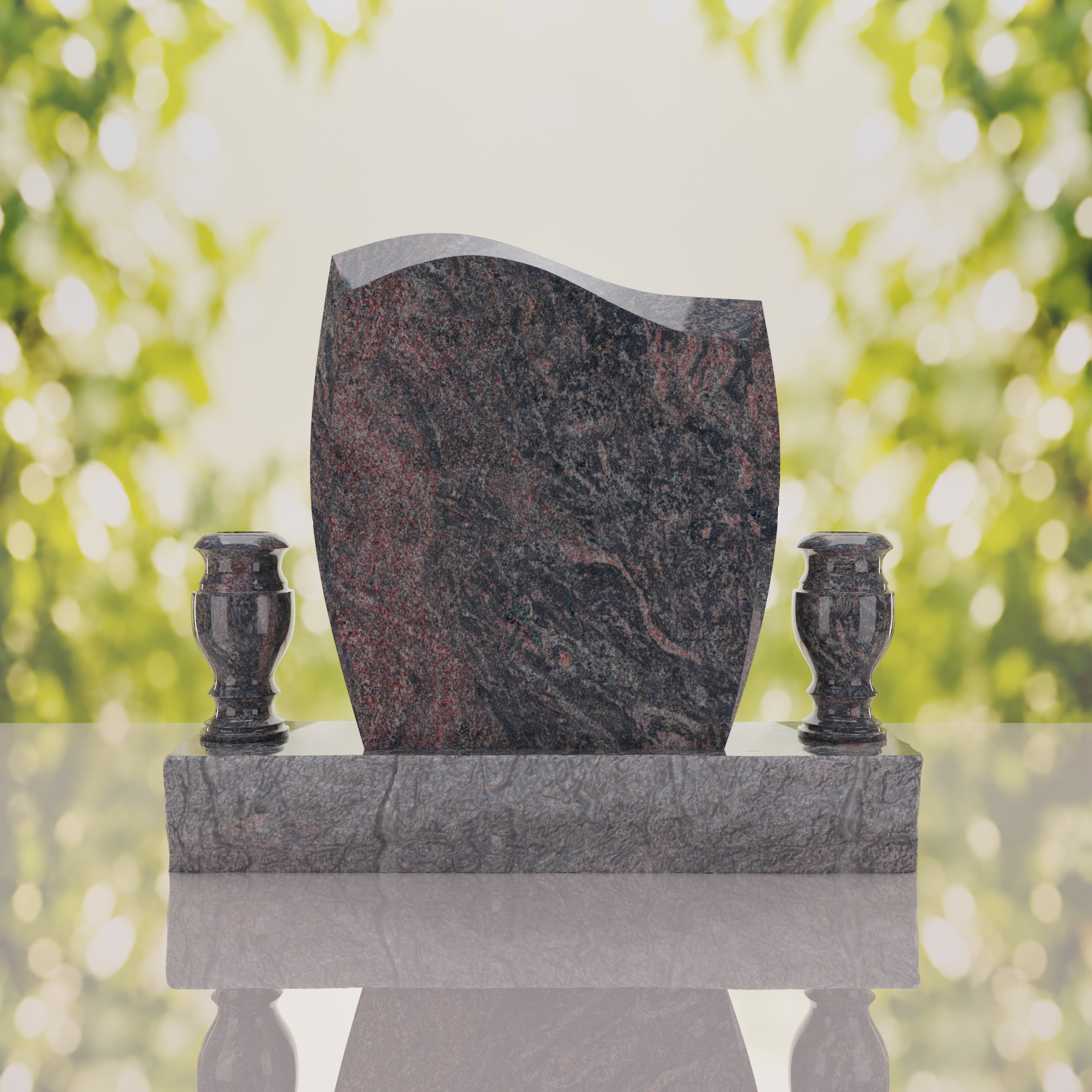 Wave Upright Headstone thumbnail 6