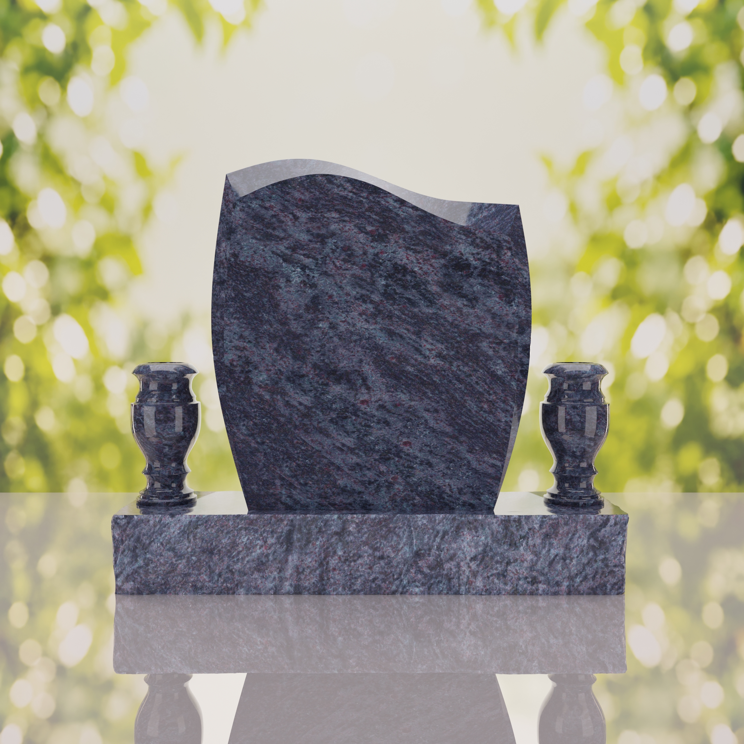 Wave Upright Headstone thumbnail 14