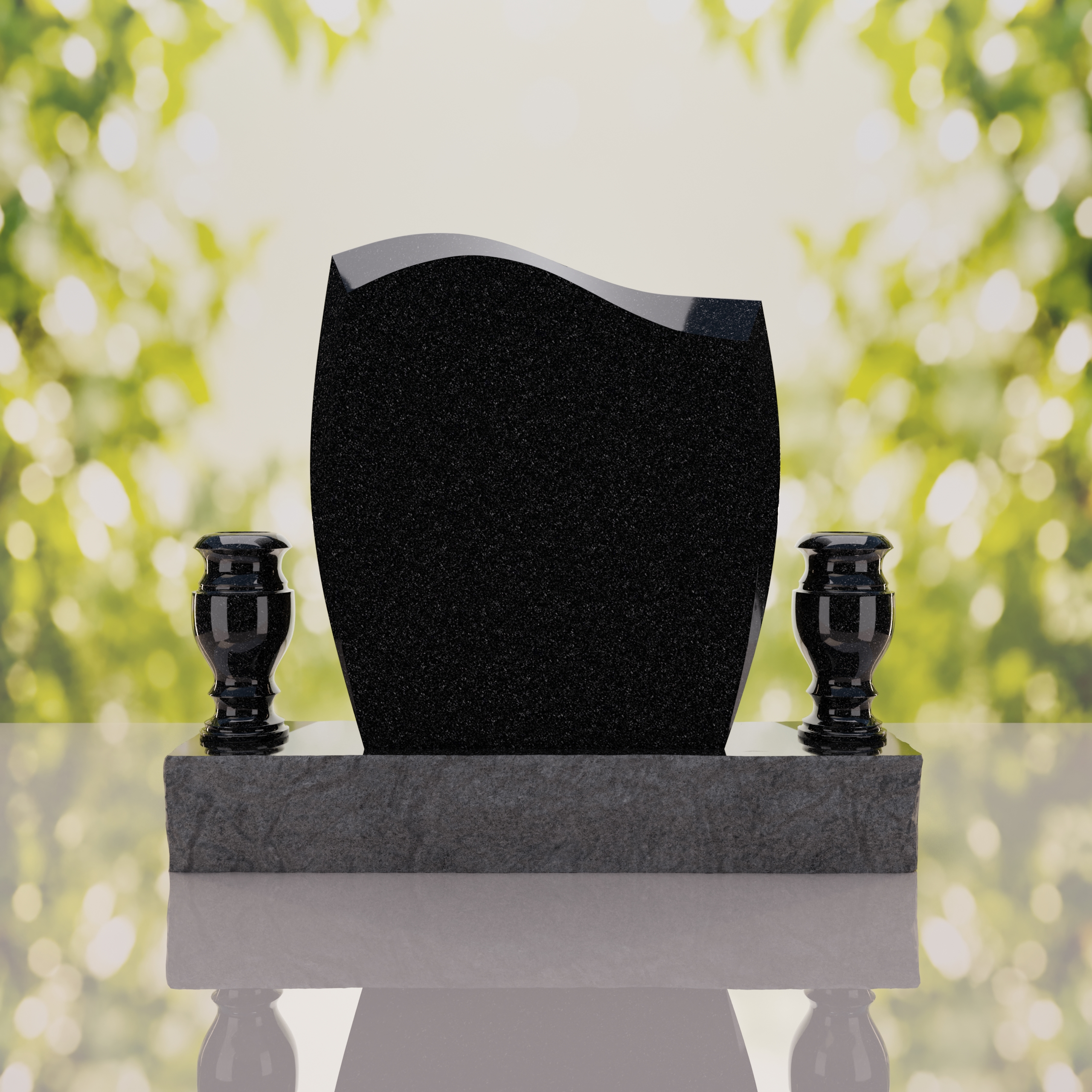 Wave Upright Headstone thumbnail 11