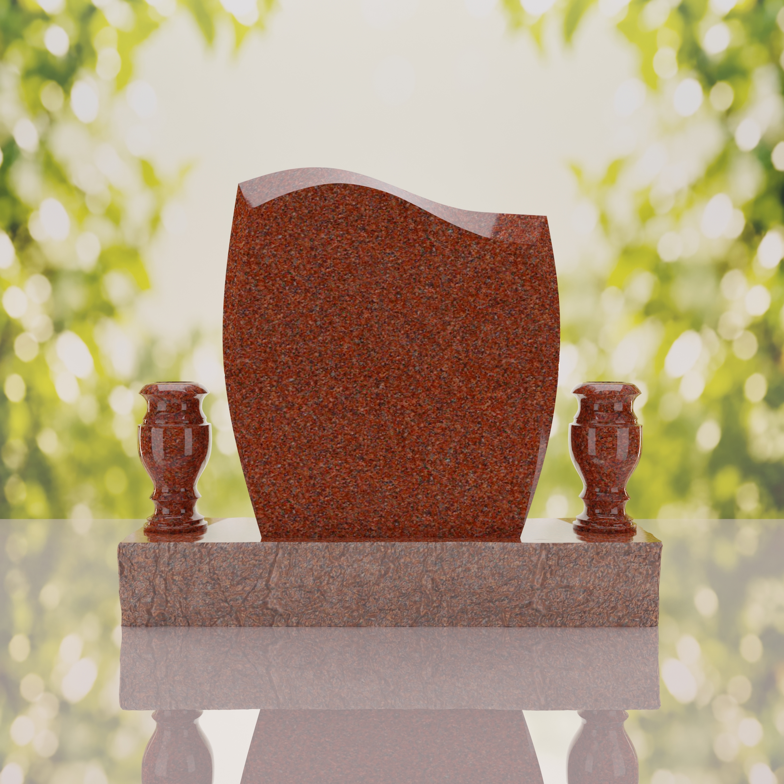 Wave Upright Headstone thumbnail 3
