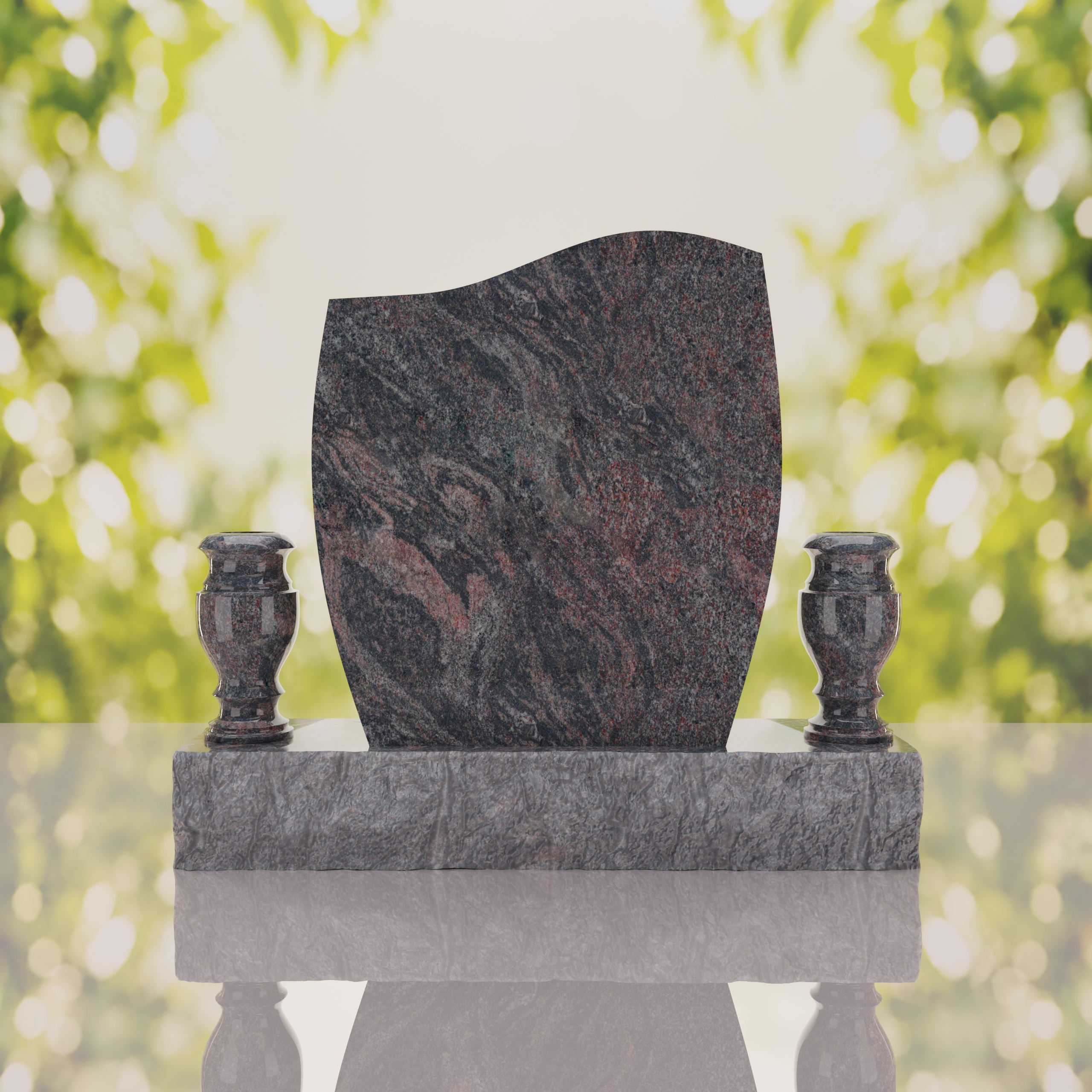 Wave Upright Headstone thumbnail 7