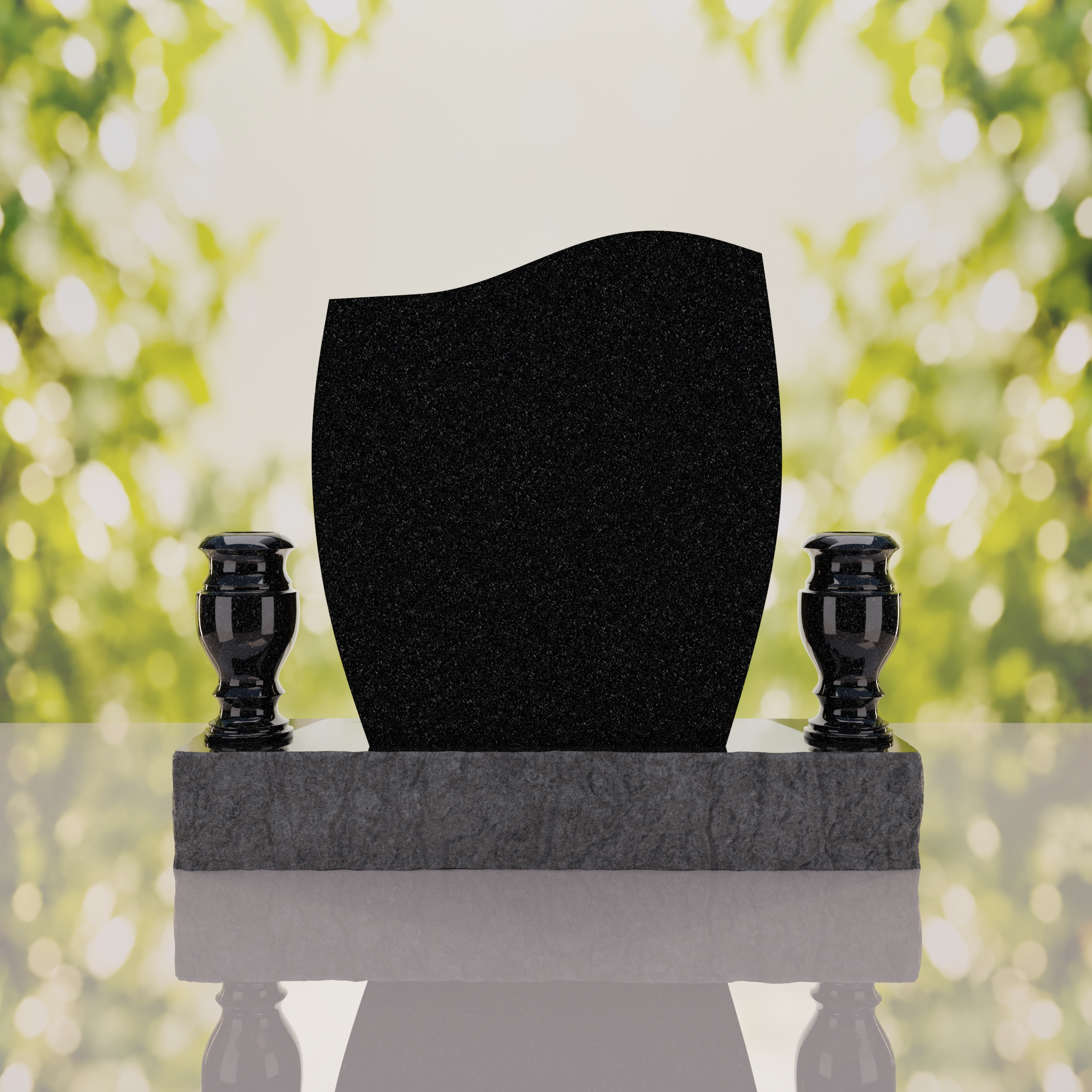 Wave Upright Headstone thumbnail 12