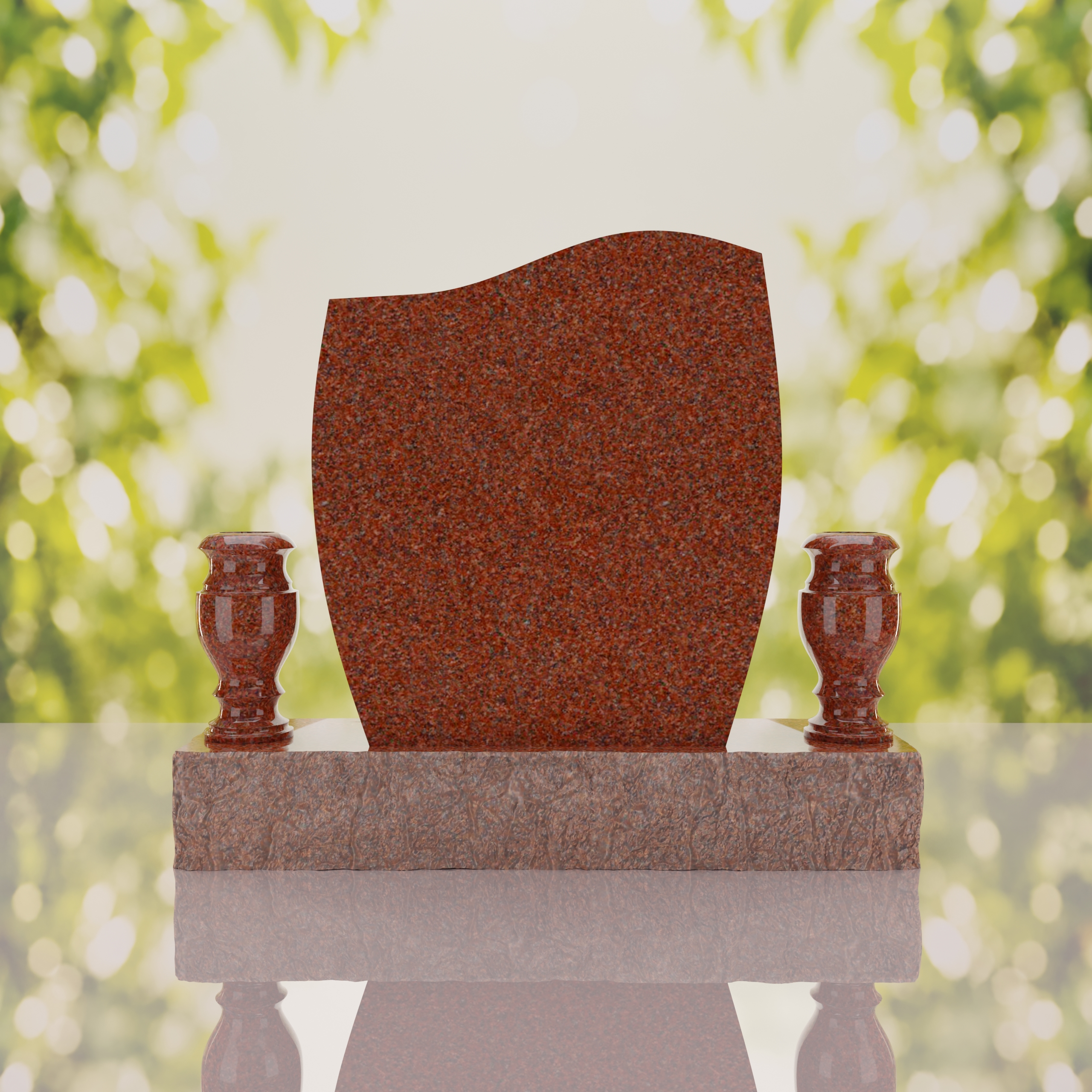 Wave Upright Headstone thumbnail 4