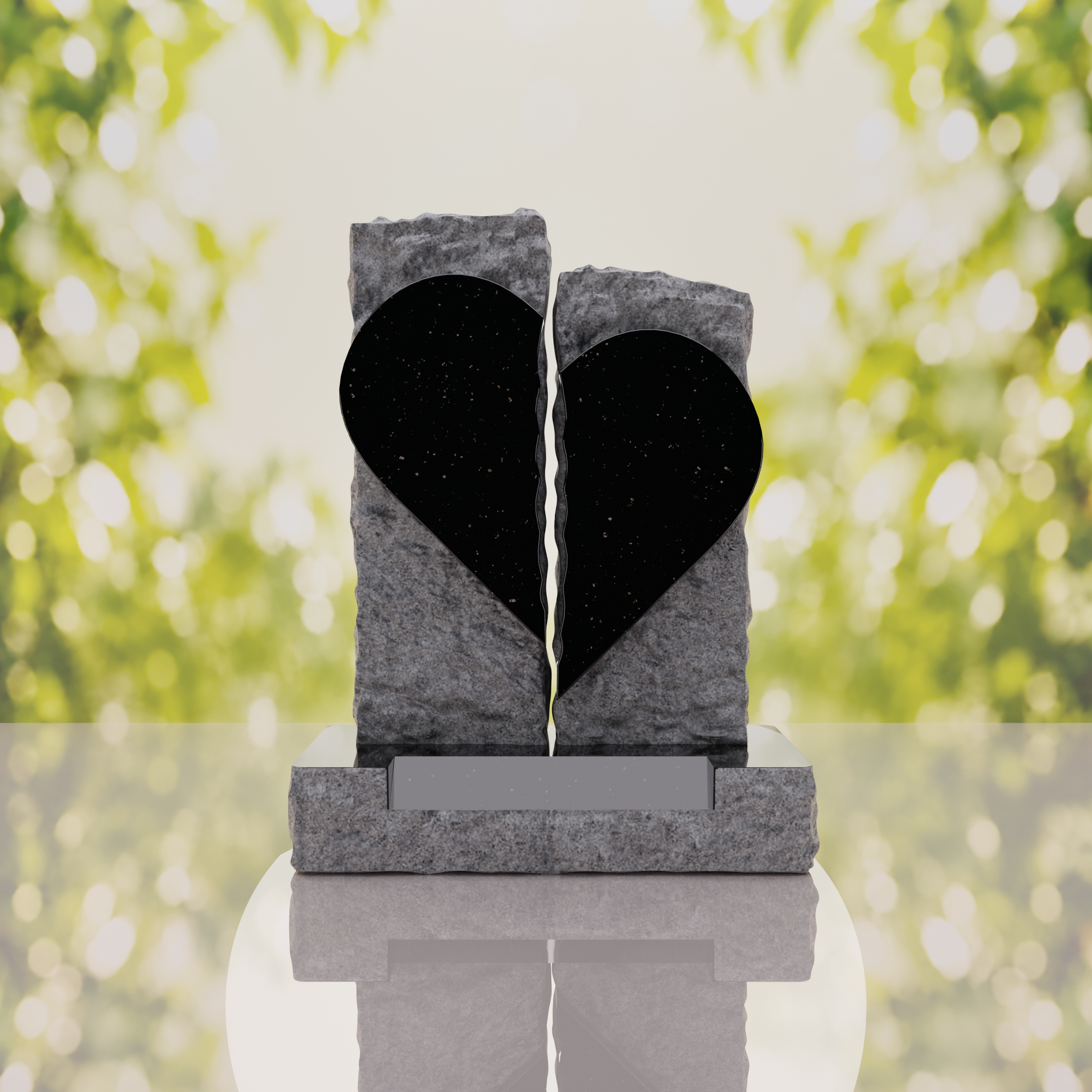 Broken Heart Companion Headstone thumbnail 6
