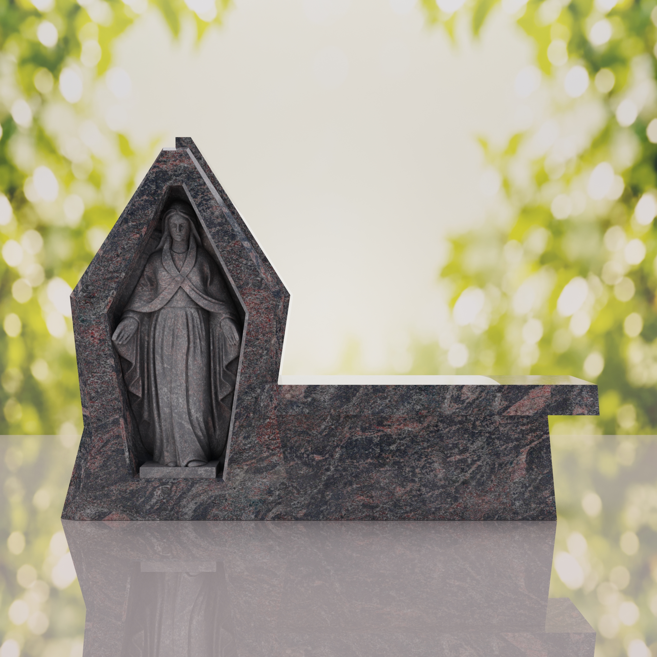 Madonna Granite Memorial Bench thumbnail 8
