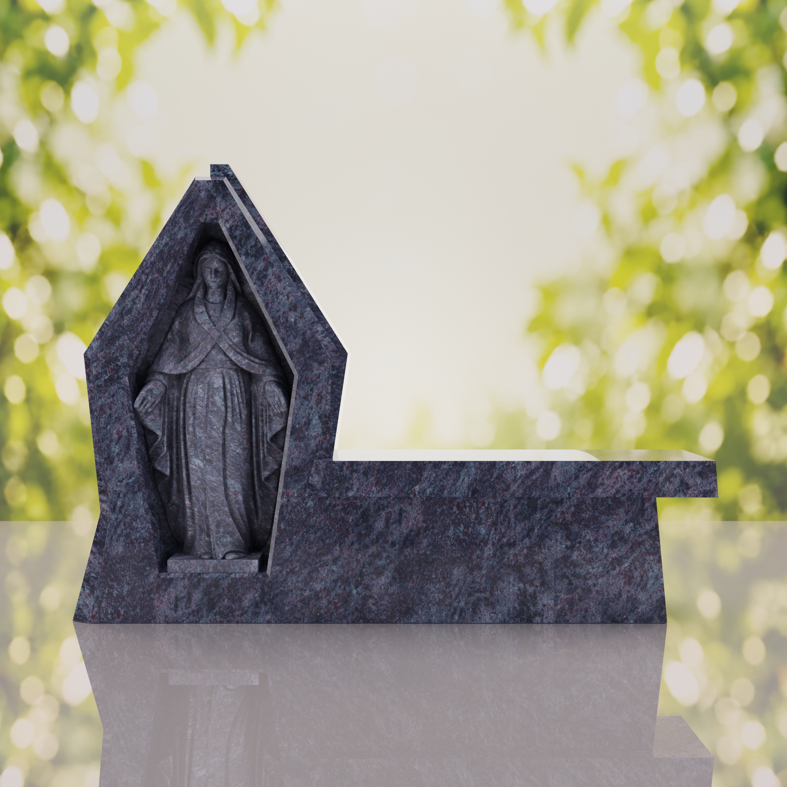 Madonna Granite Memorial Bench thumbnail 11