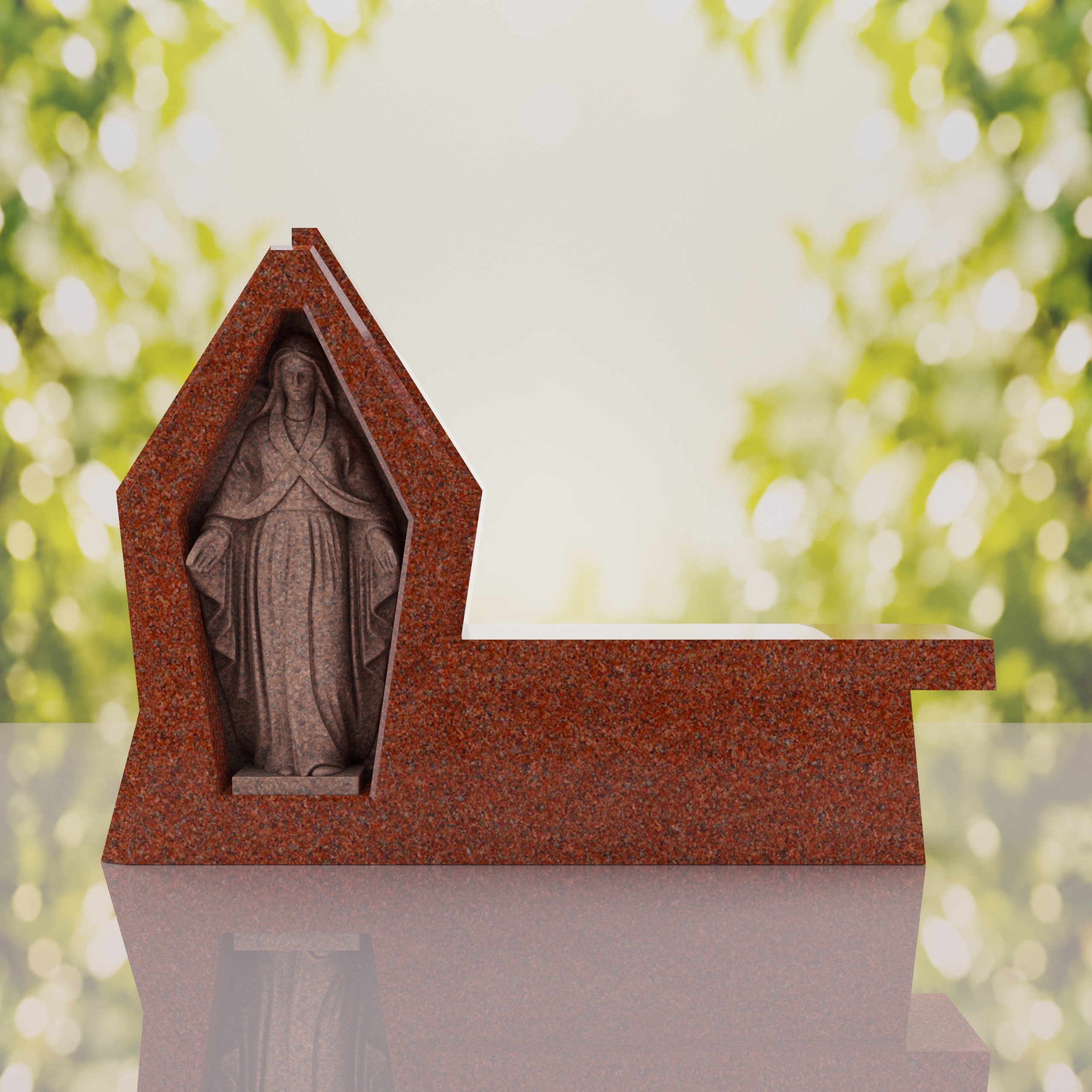 Madonna Granite Memorial Bench thumbnail 5