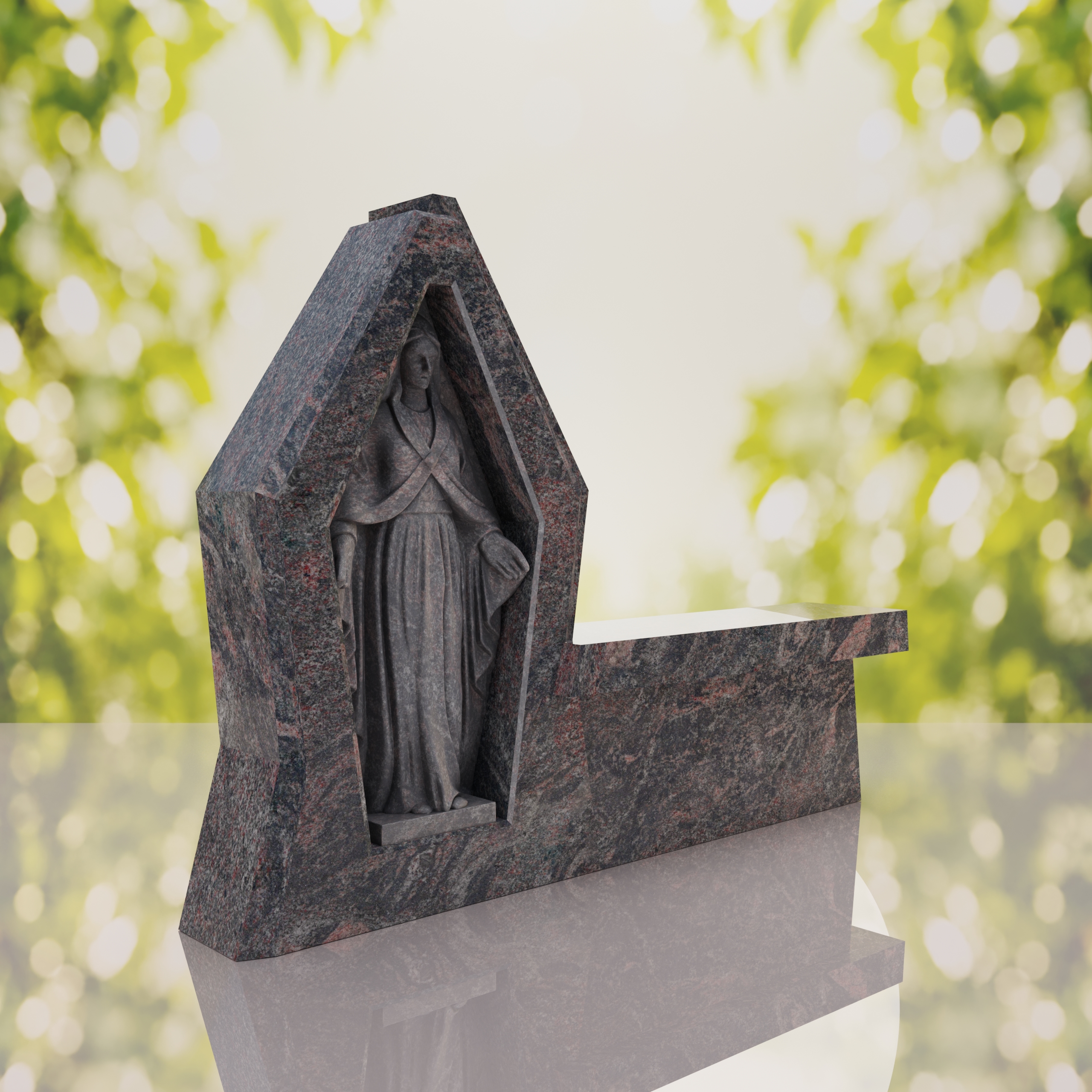 Madonna Granite Memorial Bench thumbnail 7