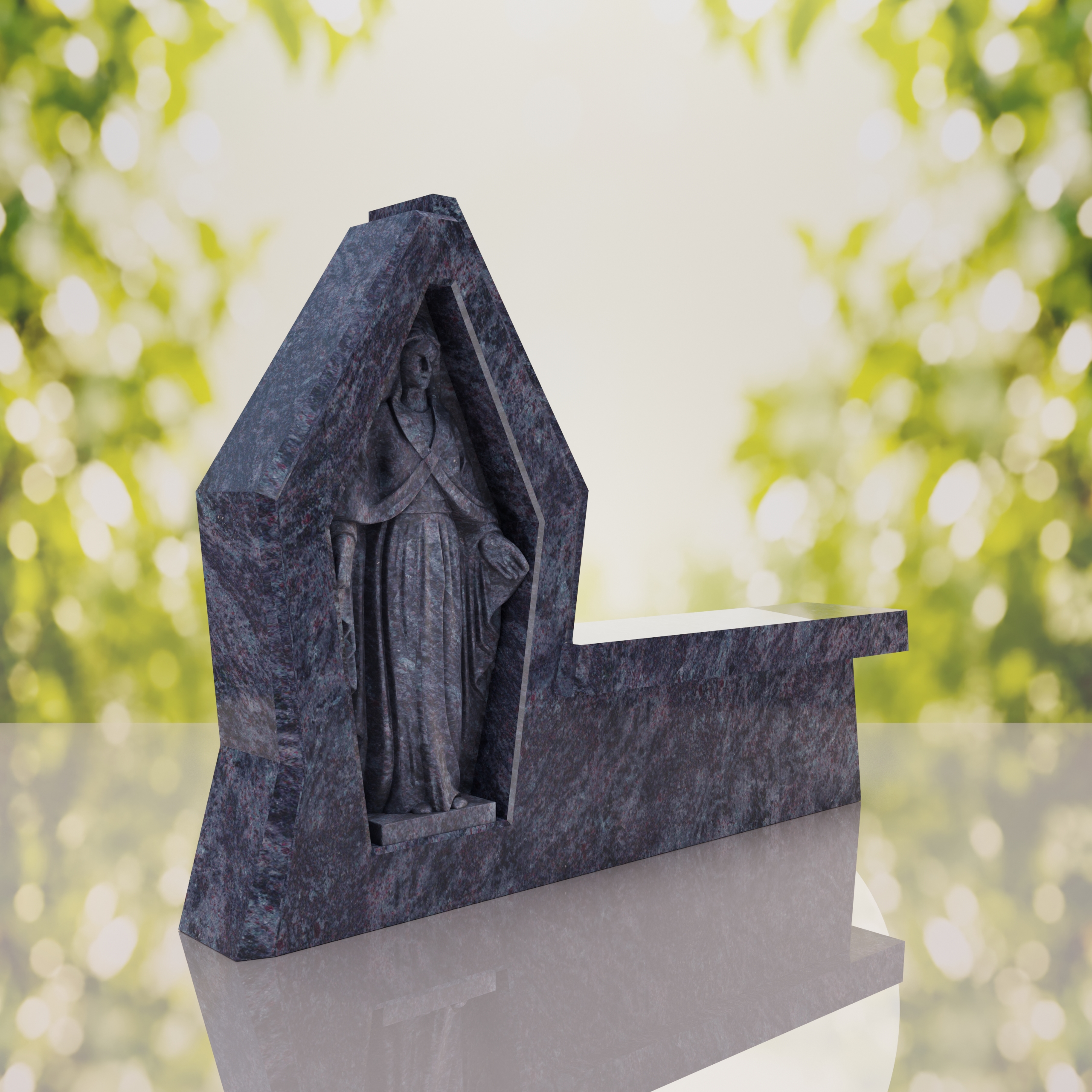 Madonna Granite Memorial Bench thumbnail 10