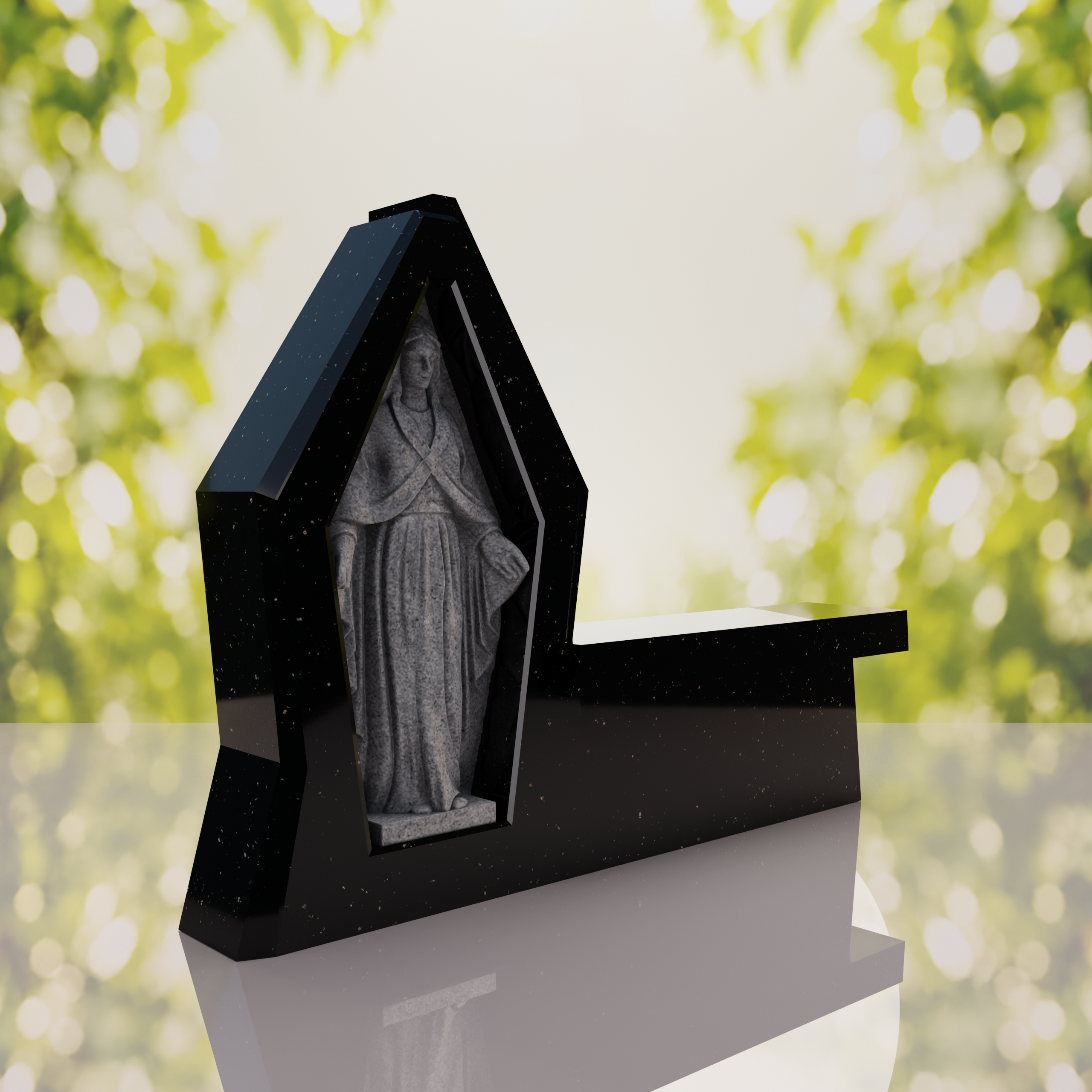 Madonna Granite Memorial Bench thumbnail 15