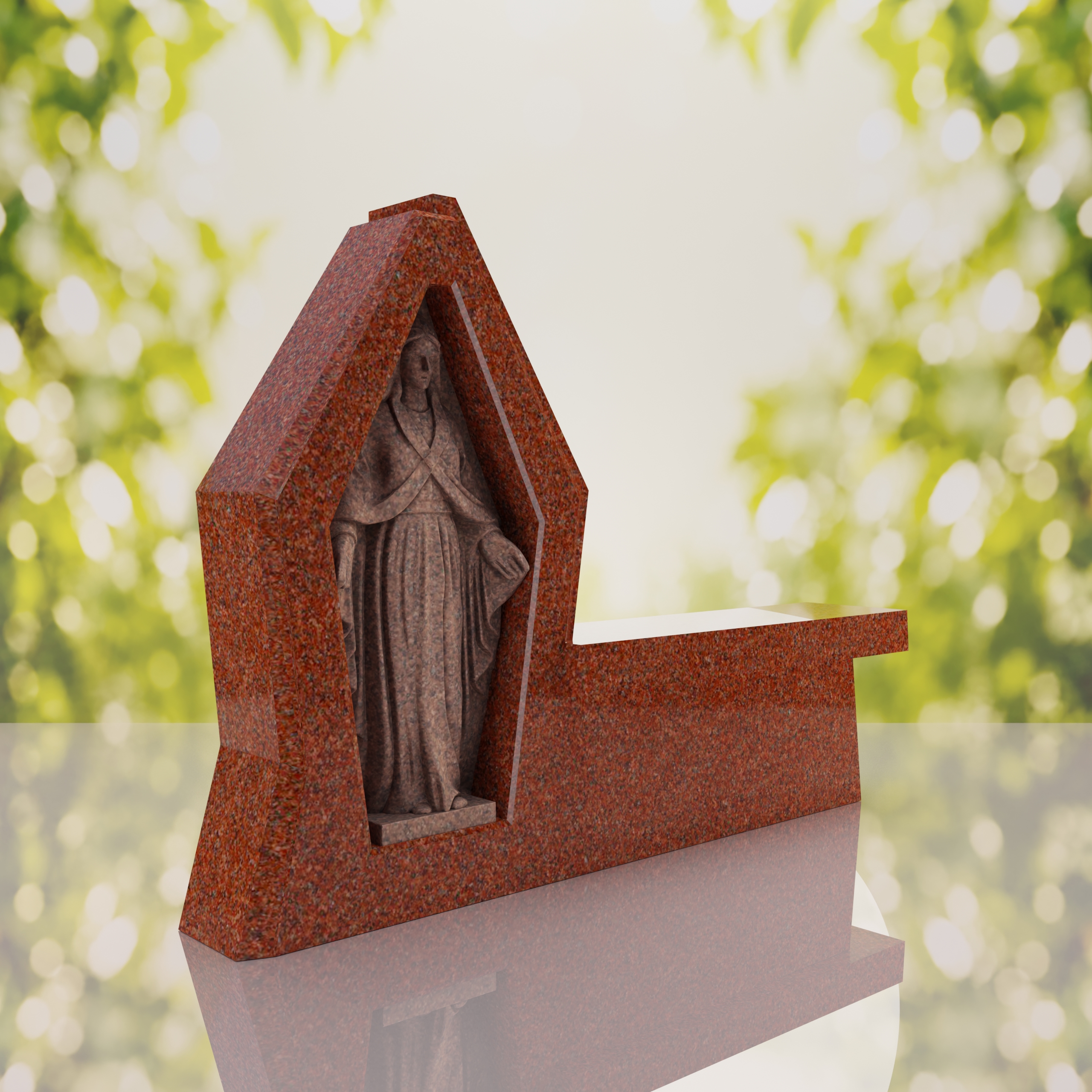 Madonna Granite Memorial Bench thumbnail 4