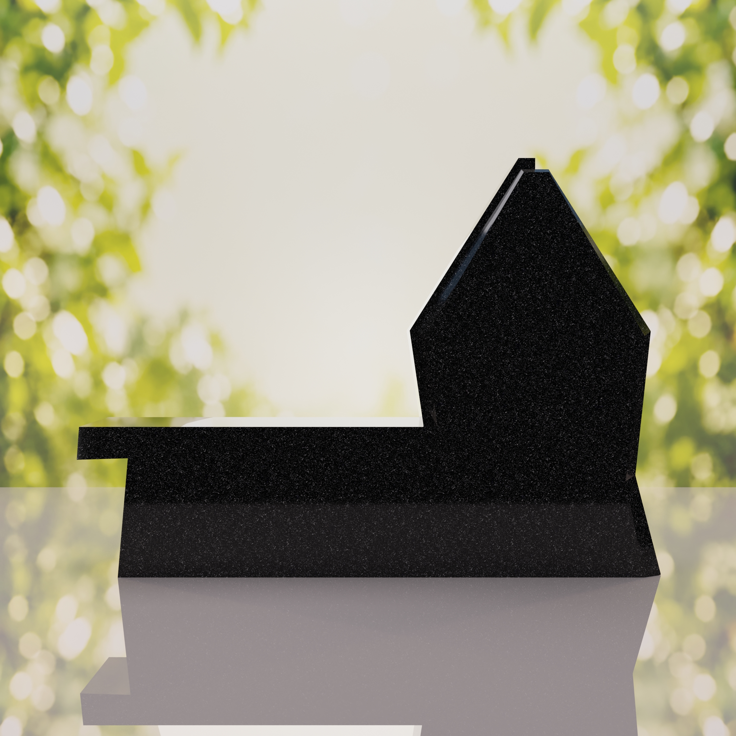 Madonna Granite Memorial Bench thumbnail 3