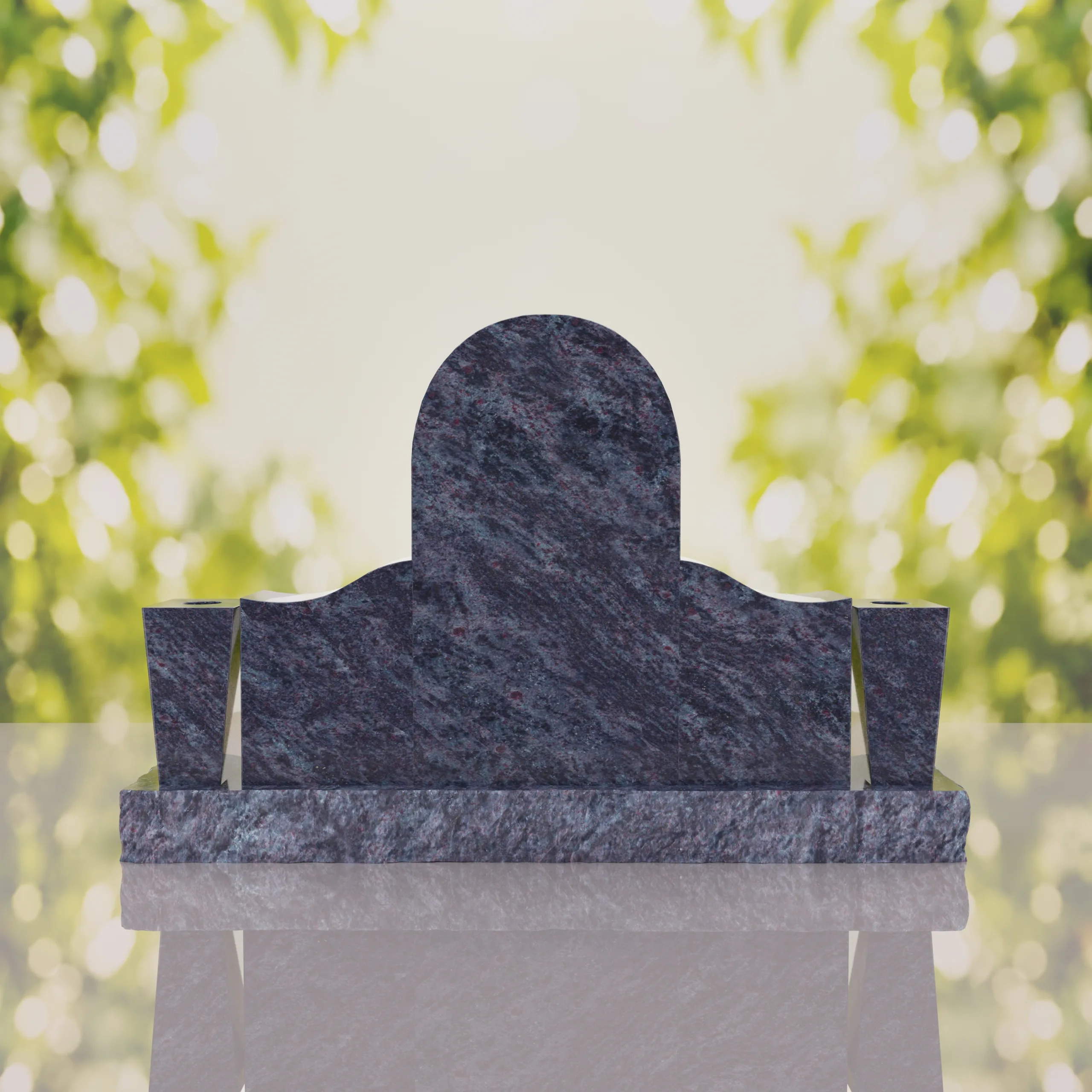Asian Companion Granite Headstone with Guanyin Relief thumbnail 10