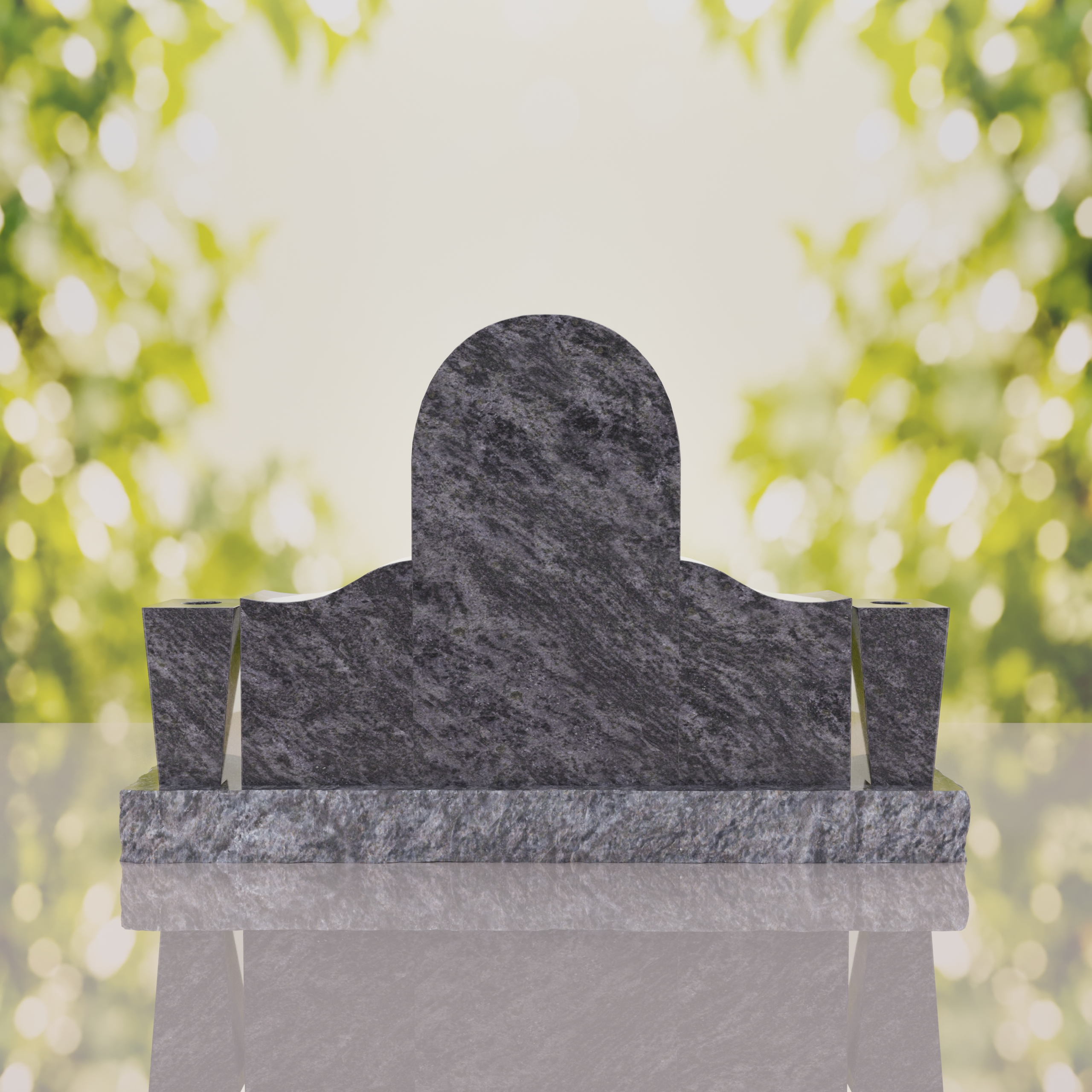 Asian Companion Granite Headstone with Guanyin Relief thumbnail 13