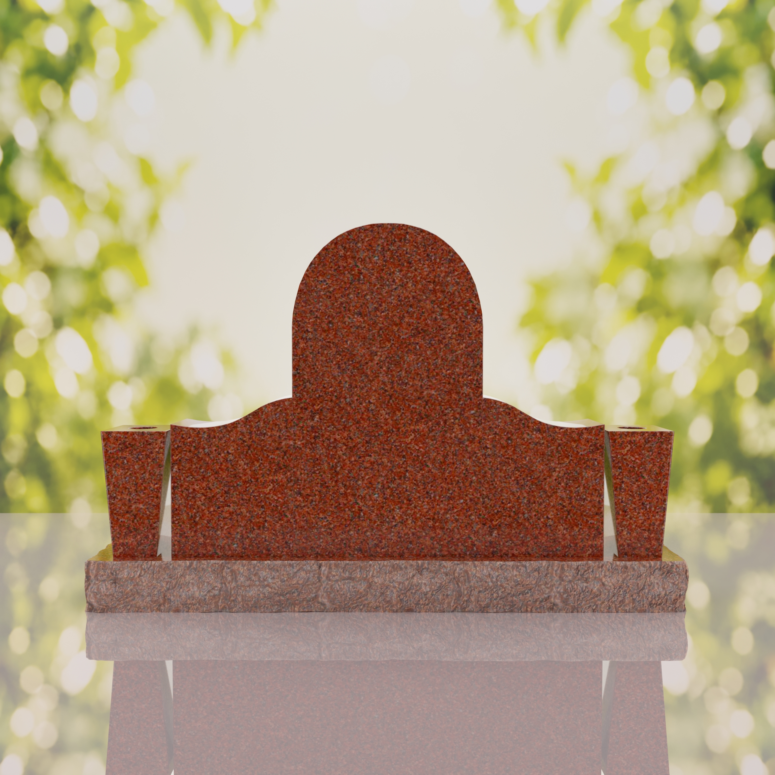 Asian Companion Granite Headstone with Guanyin Relief thumbnail 4