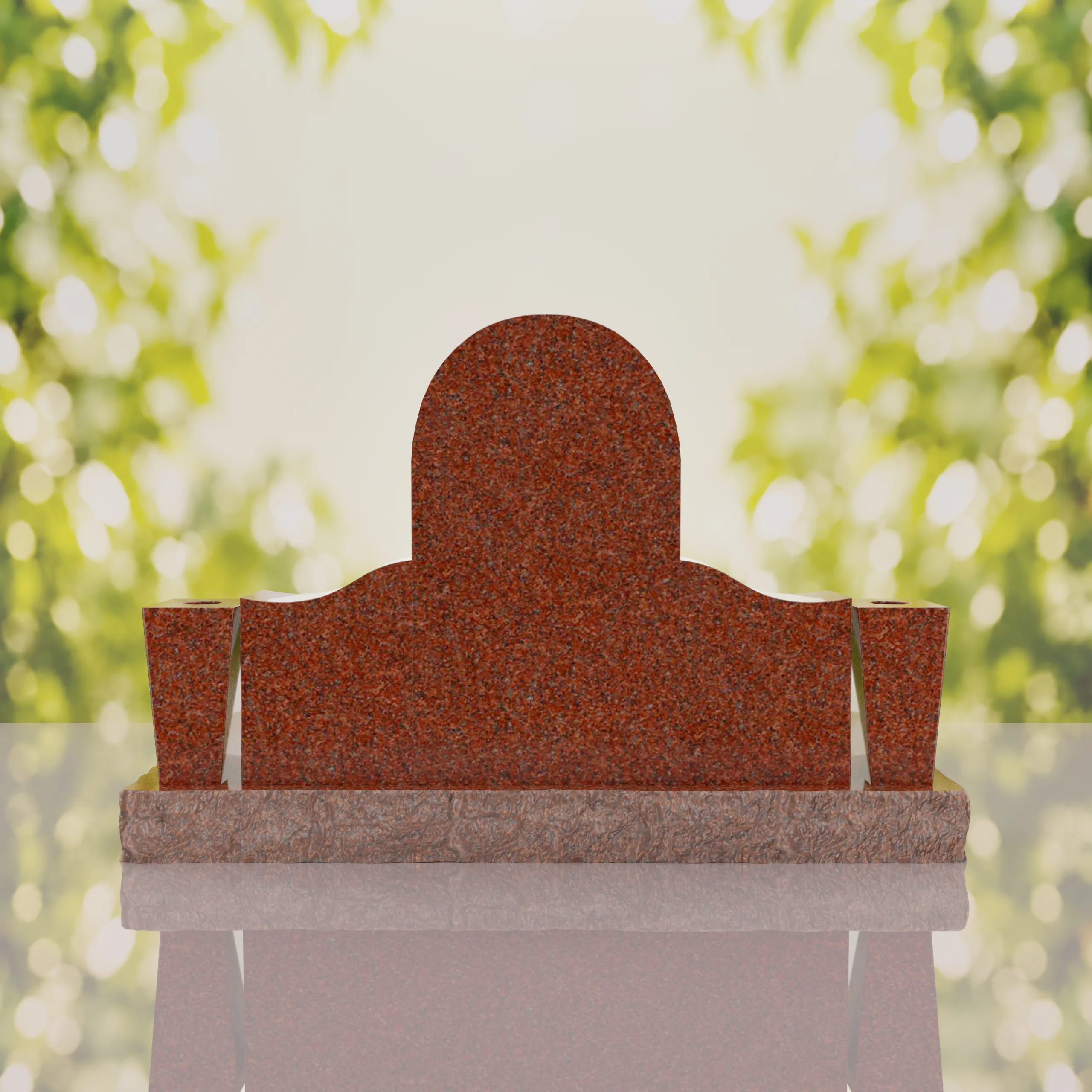 Asian Companion Granite Headstone with Guanyin Relief thumbnail 4
